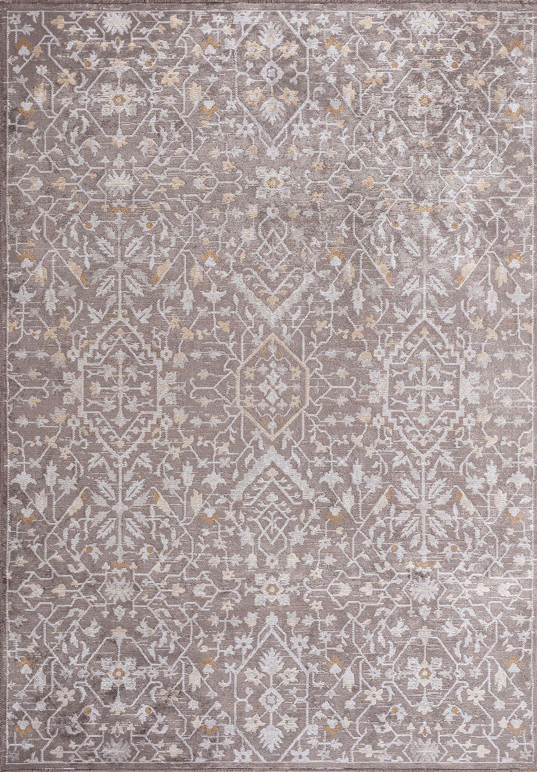FLEUR LIGHT BROWN - BONE - DARK GREY RUG