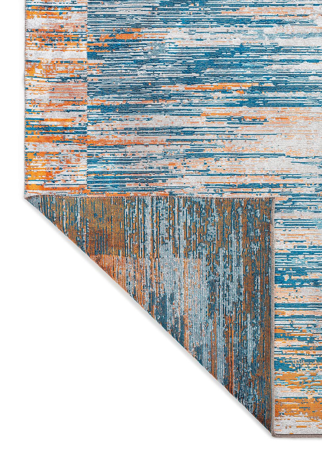 TWILIGHT CYAN - ORANGE - WHITE RUG