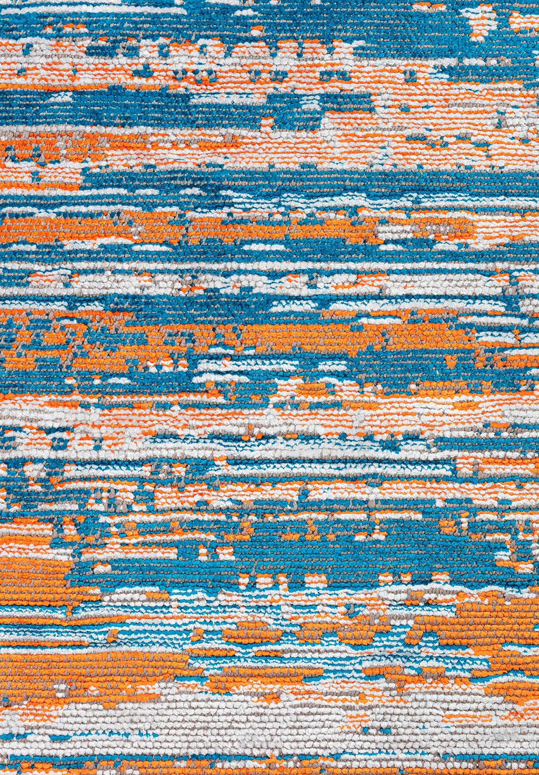 TWILIGHT CYAN - ORANGE - WHITE RUG