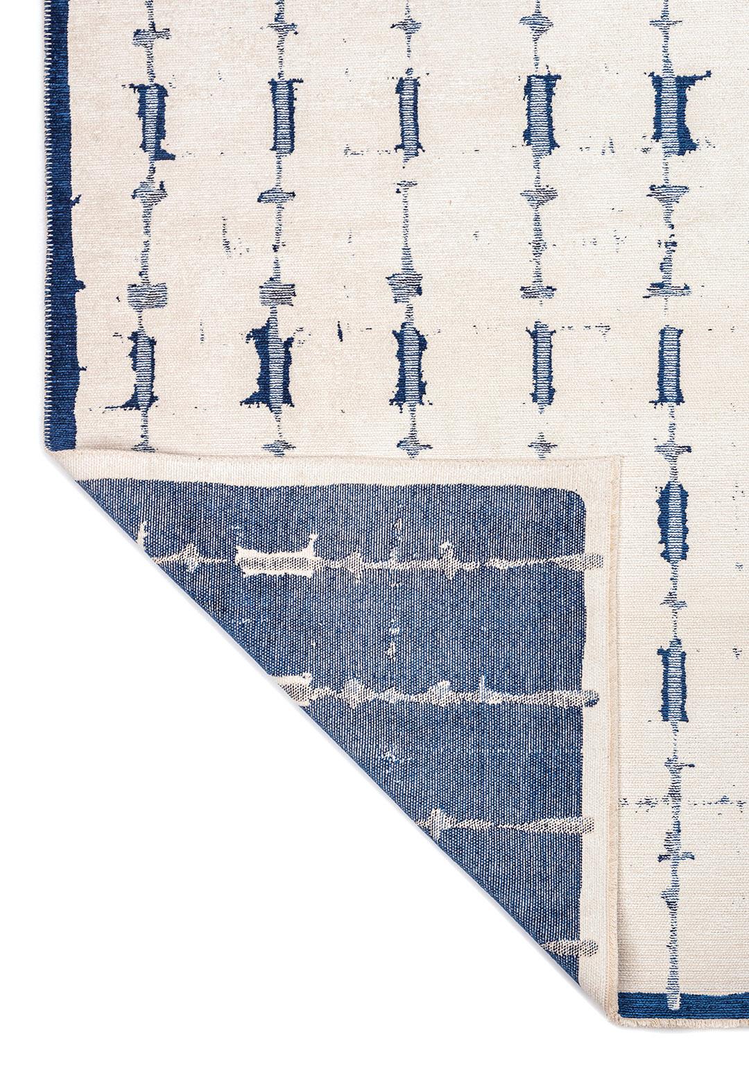 MAYA DARK NAVY - NAVY BLUE - WHITE RUG