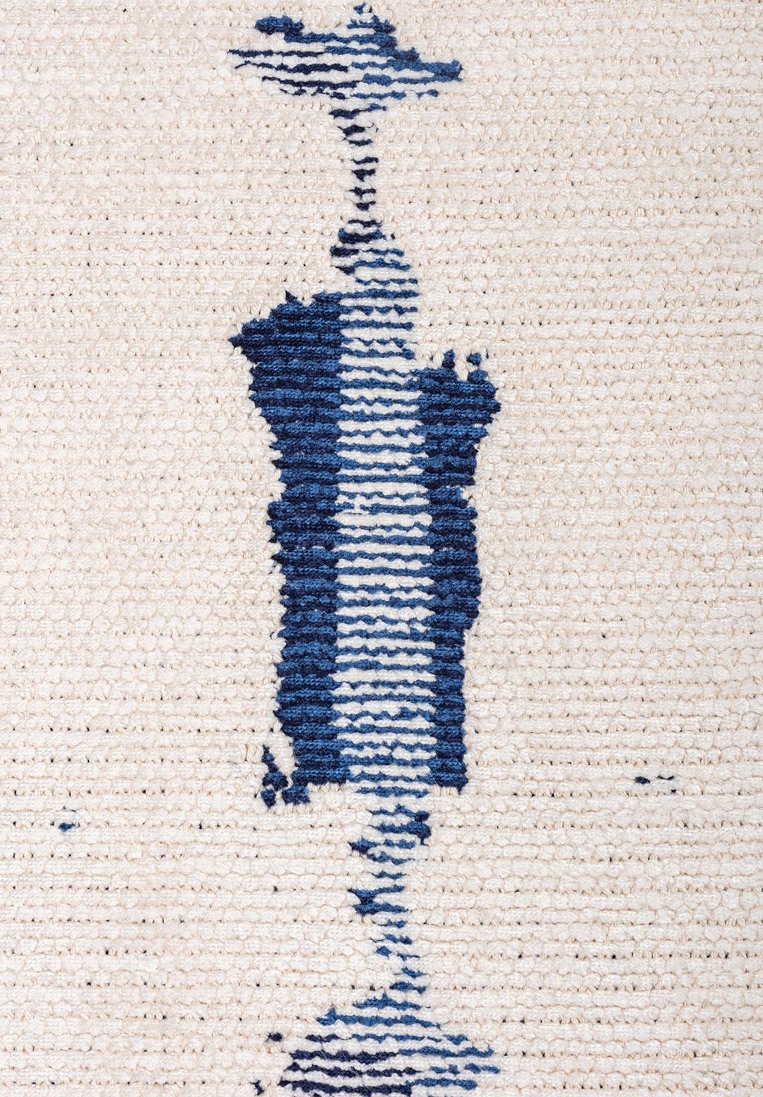 MAYA DARK NAVY - NAVY BLUE - WHITE RUG