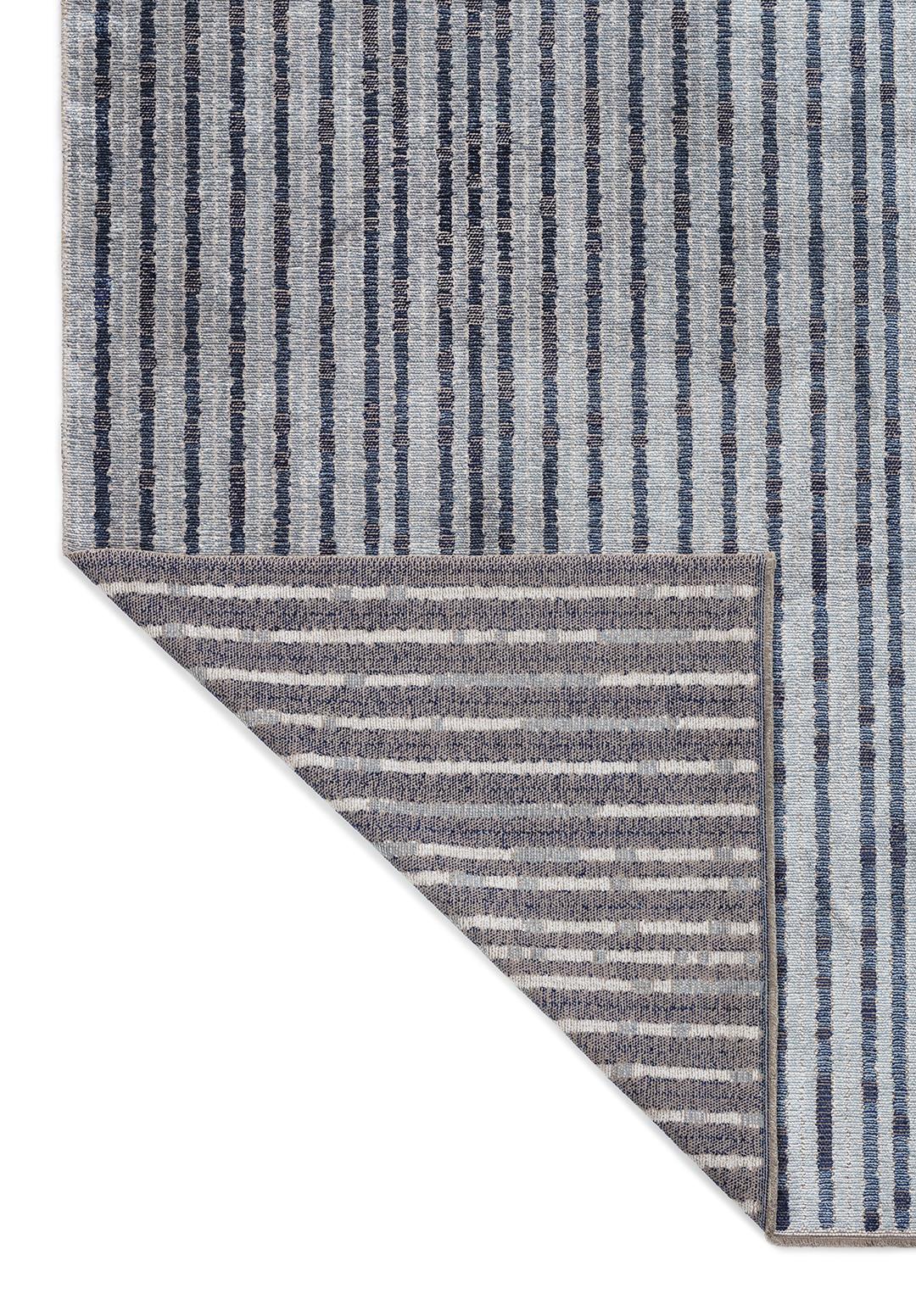 GLACIER DARK NAVY - BLUE - WHITE RUG
