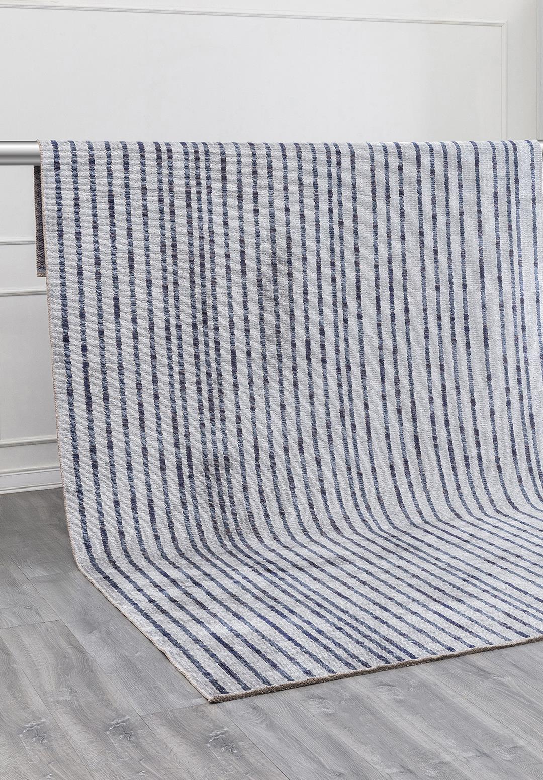 GLACIER DARK NAVY - BLUE - WHITE RUG