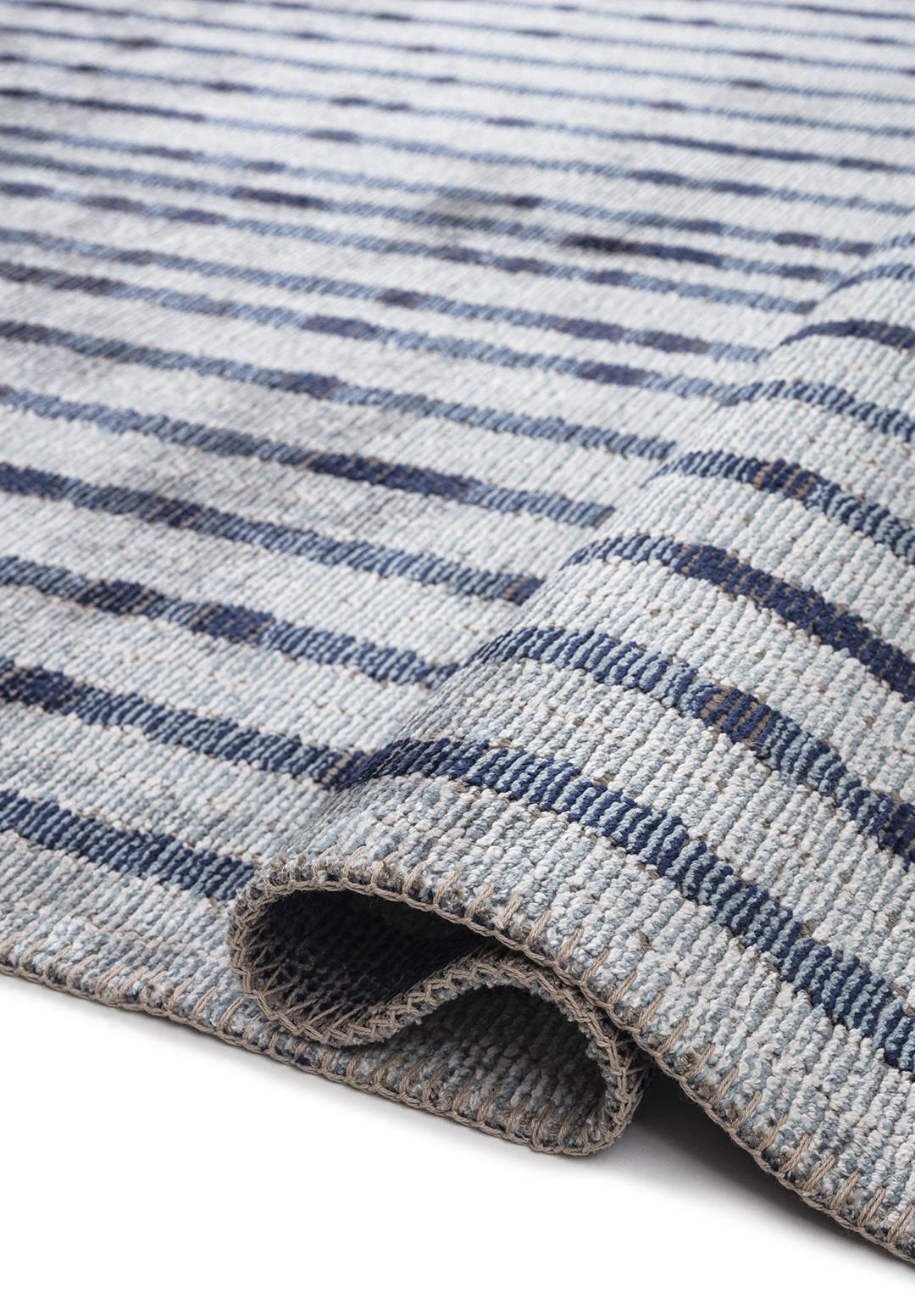 GLACIER DARK NAVY - BLUE - WHITE RUG