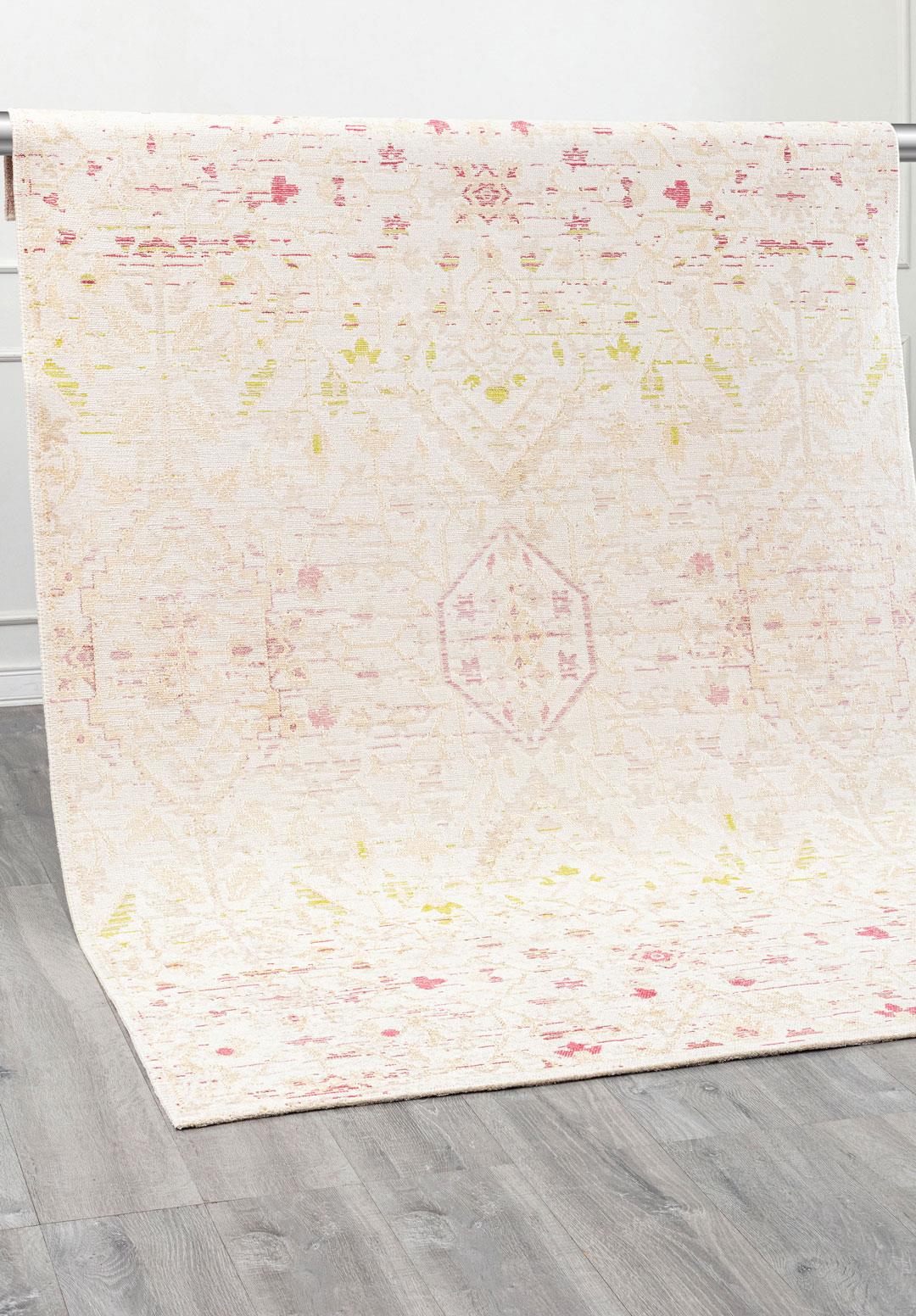 FLEUR ECRU - CREAM - ROSE - OLIVE GREEN - DAMSON RUG