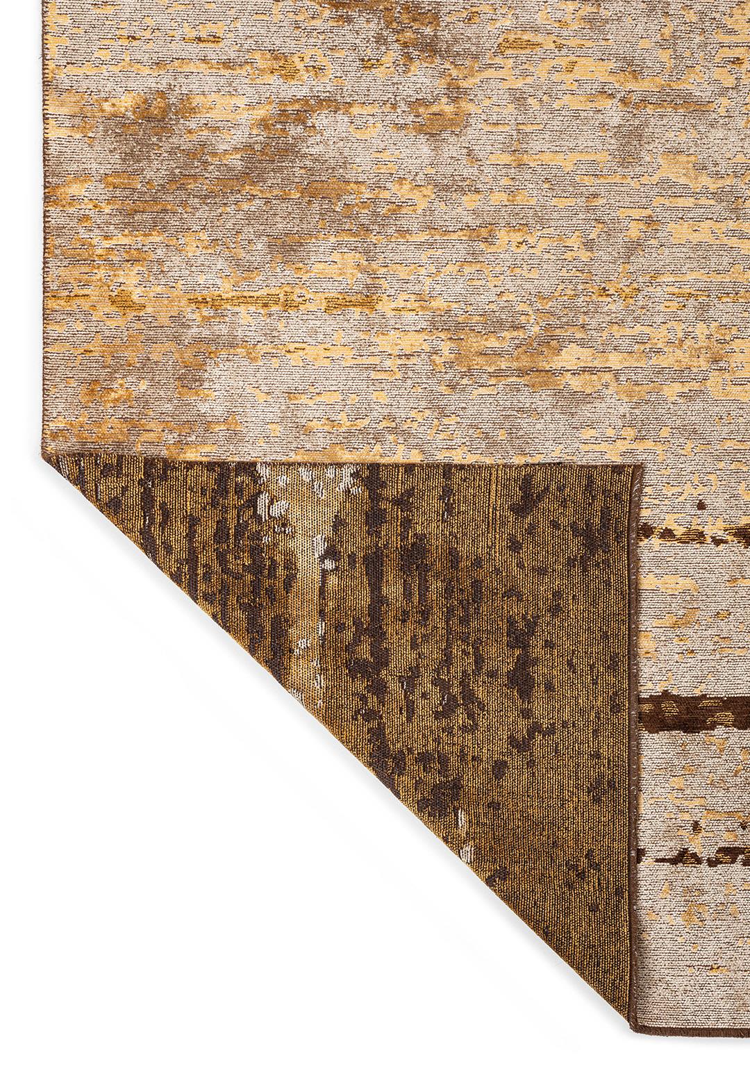 DUSK DARK BROWN - GOLD - CREAM RUG