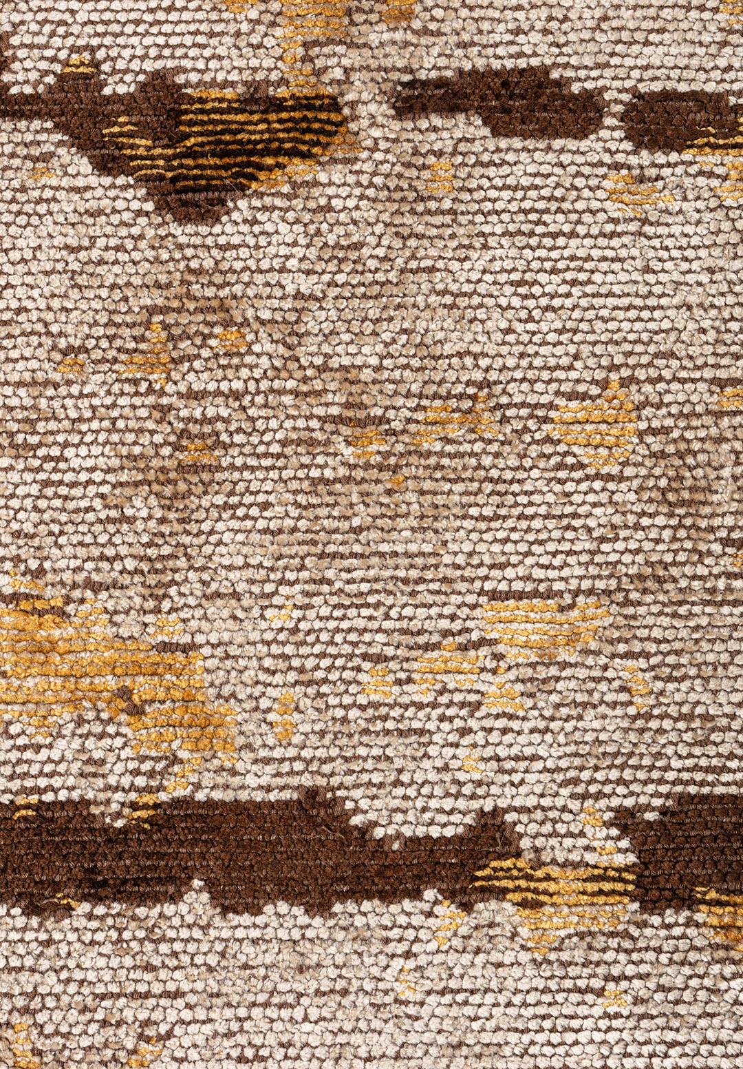 DUSK DARK BROWN - GOLD - CREAM RUG