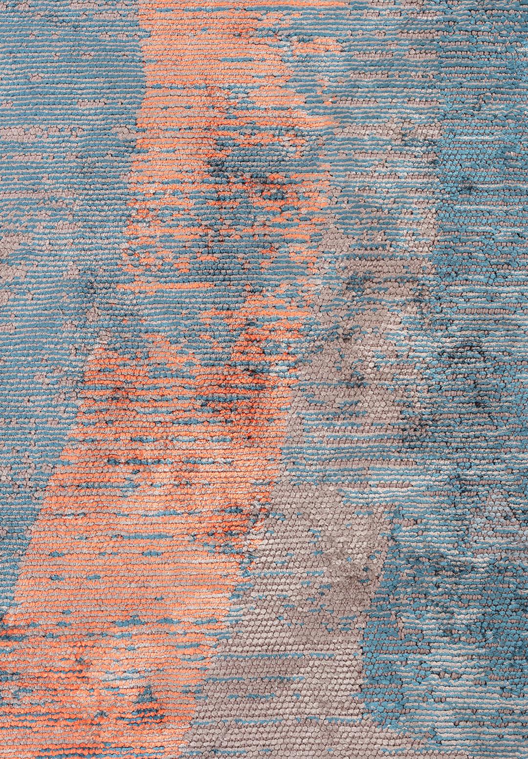 BLISS DARK GREY - PETROL - BLUE - CORAL RUG