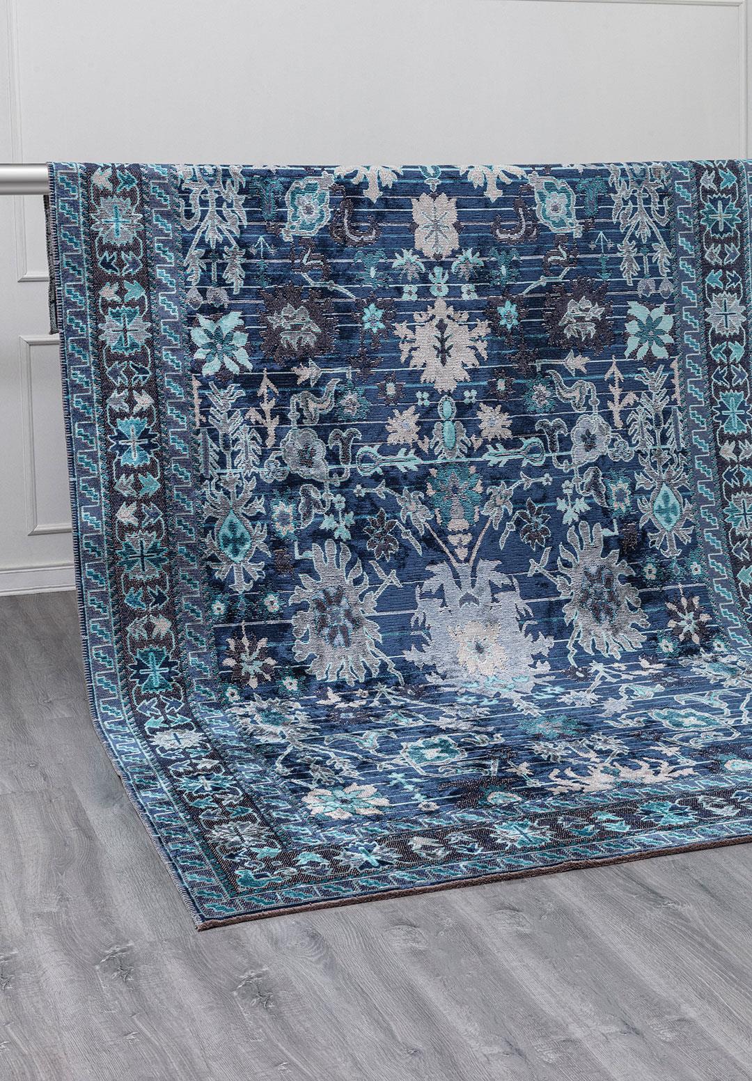 SPLENDOR TURQUOISE - NAVY BLUE - DARK NAVY - BONE RUG