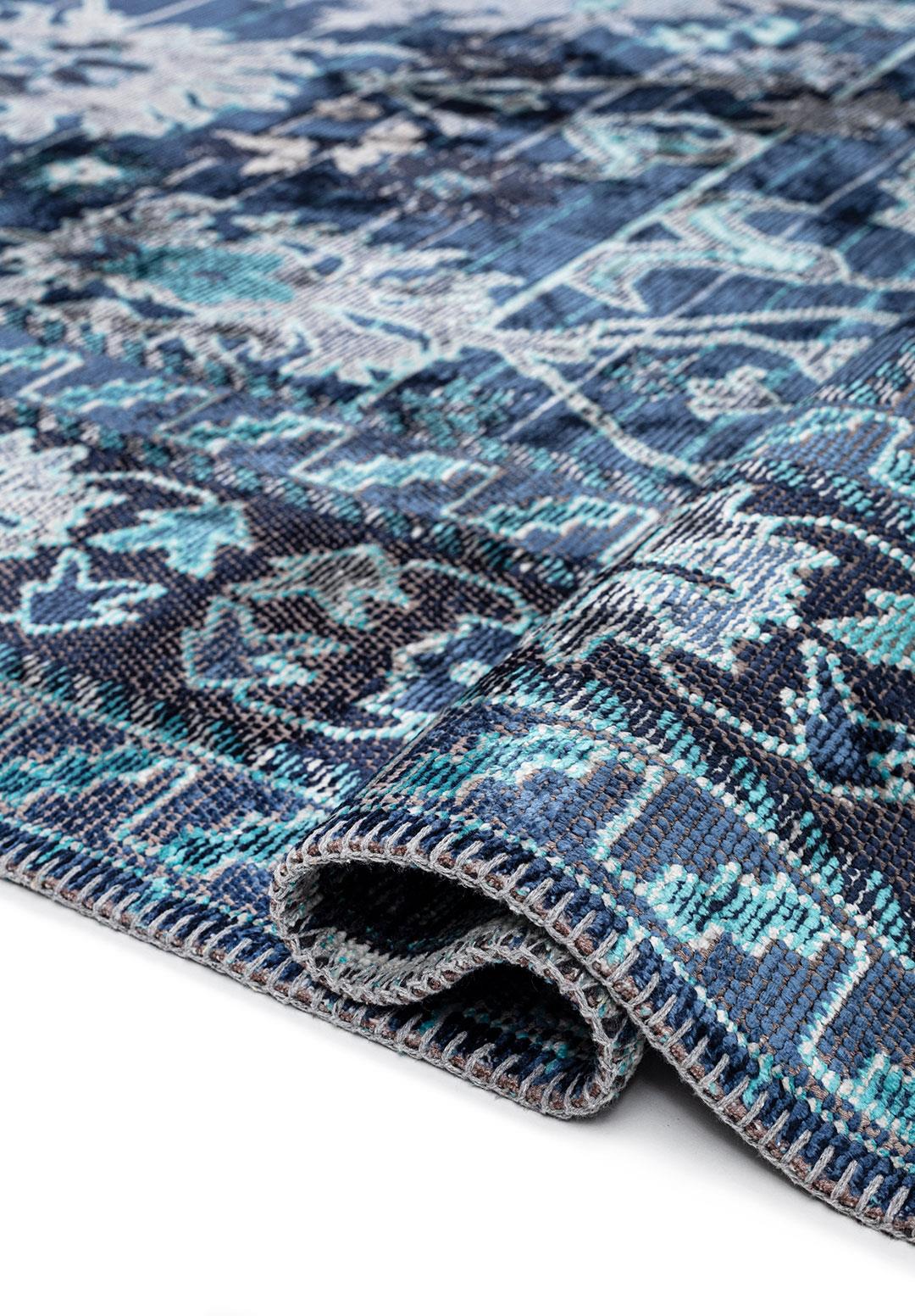 SPLENDOR TURQUOISE - NAVY BLUE - DARK NAVY - BONE RUG