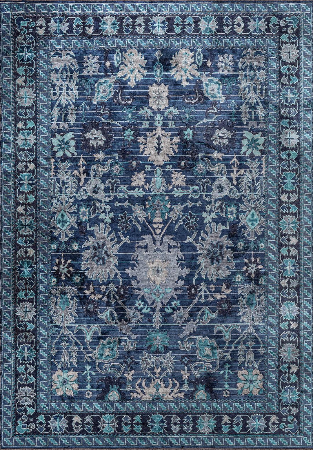 SPLENDOR TURQUOISE - NAVY BLUE - DARK NAVY - BONE RUG