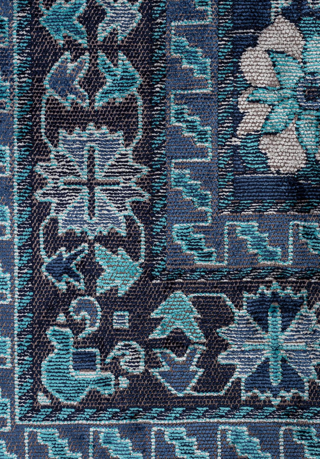 SPLENDOR TURQUOISE - NAVY BLUE - DARK NAVY - BONE RUG