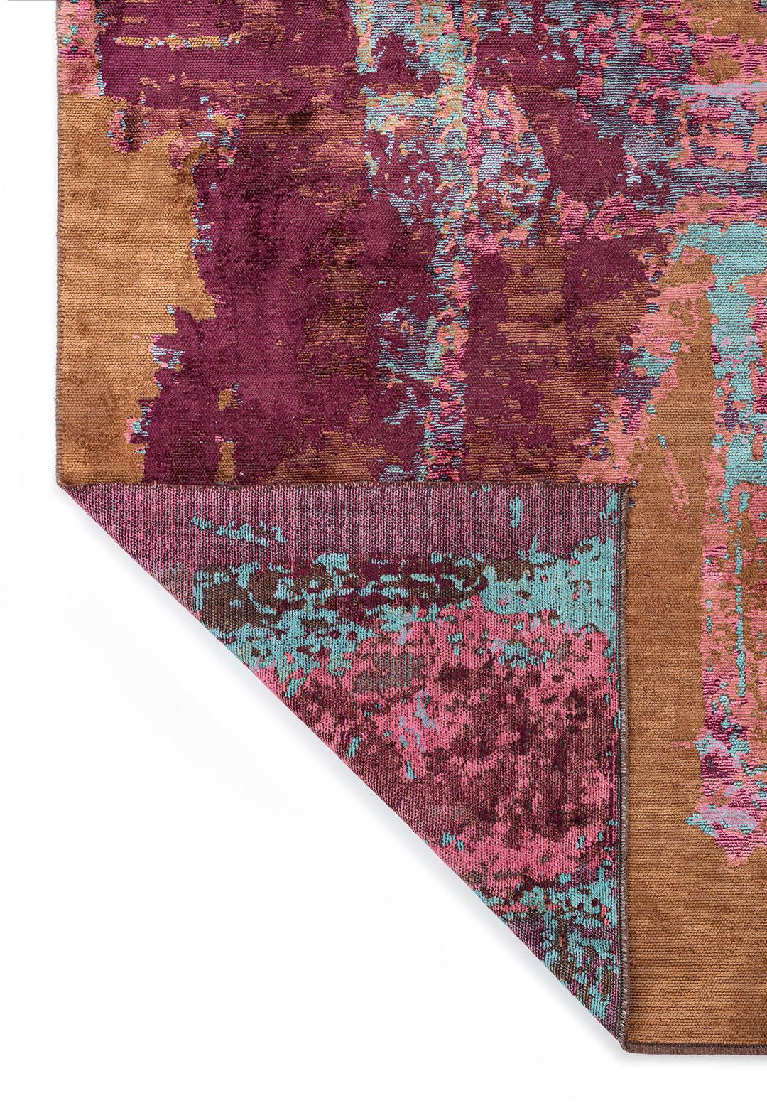 NICE TURQUOISE - DARK DAMSON - PINK - CACAO RUG