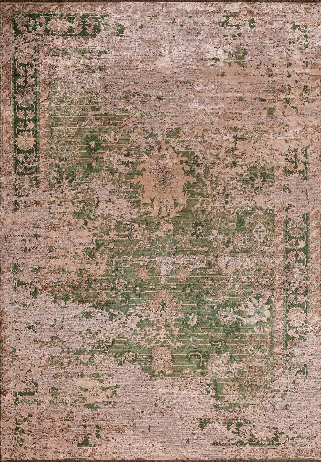 SPLENDOR ERA LIGHT CREAM - DARK BEIGE - FOREST GREEN - DARK BEIGE RUG