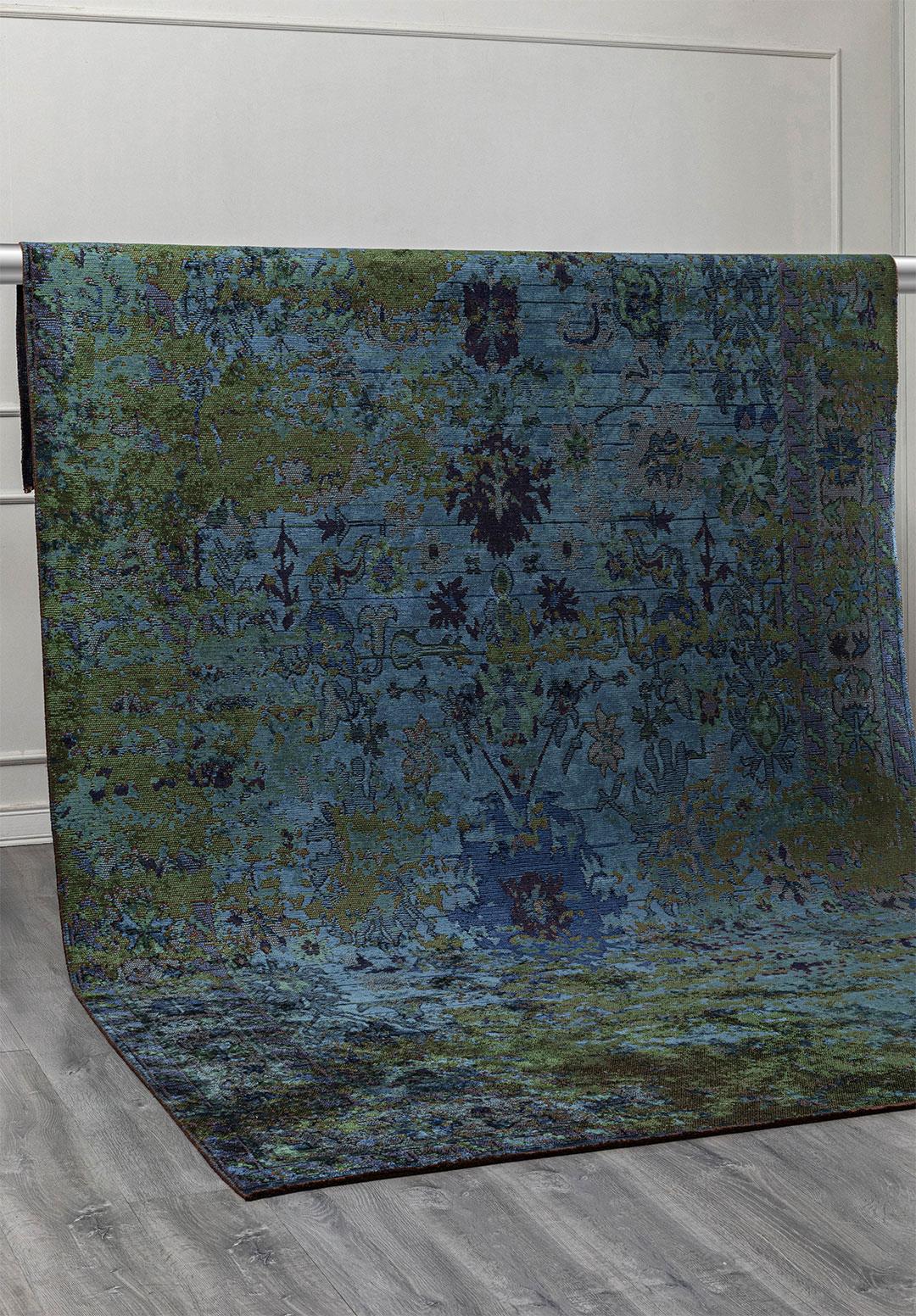 SPLENDOR ERA FOREST GREEN - NAVY BLUE - PETROL - DARK NAVY RUG