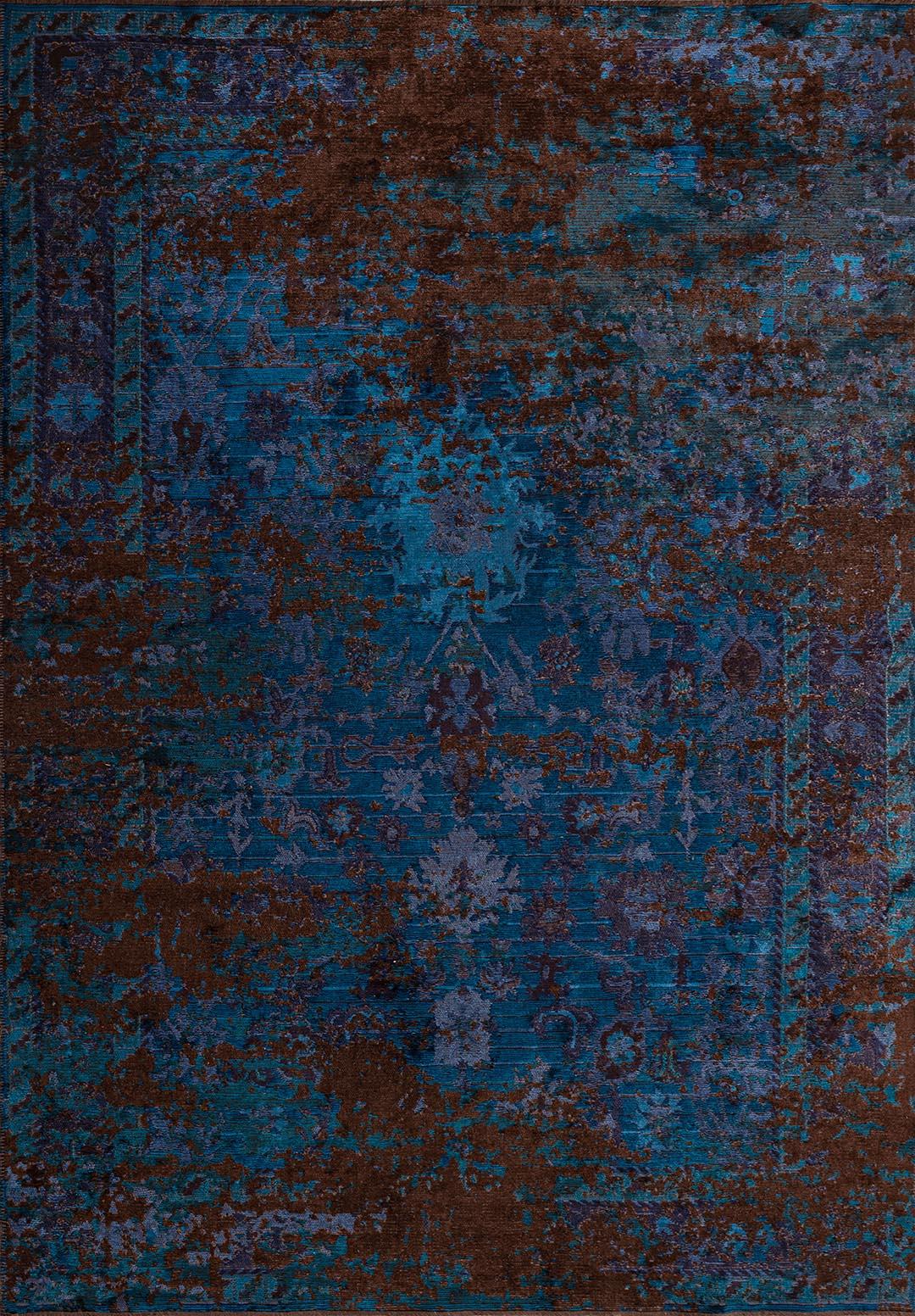 SPLENDOR ERA DARK BROWN - CYAN - DARK NAVY - NAVY BLUE RUG