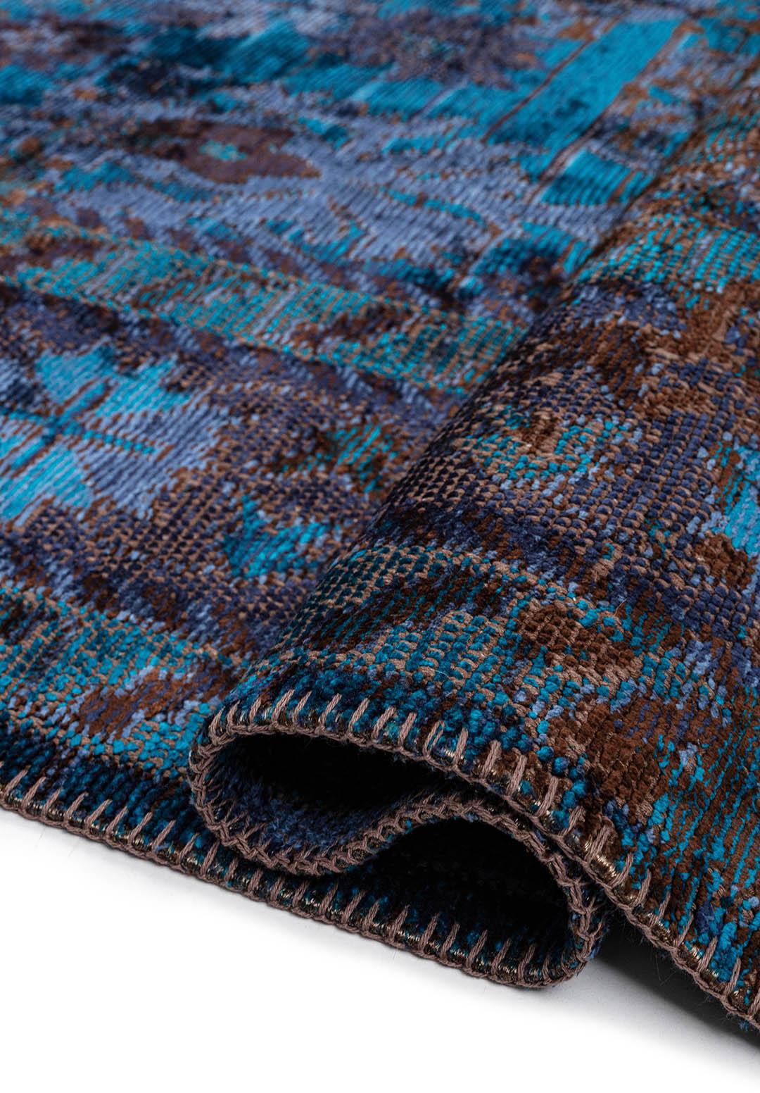 SPLENDOR ERA DARK BROWN - CYAN - DARK NAVY - NAVY BLUE RUG