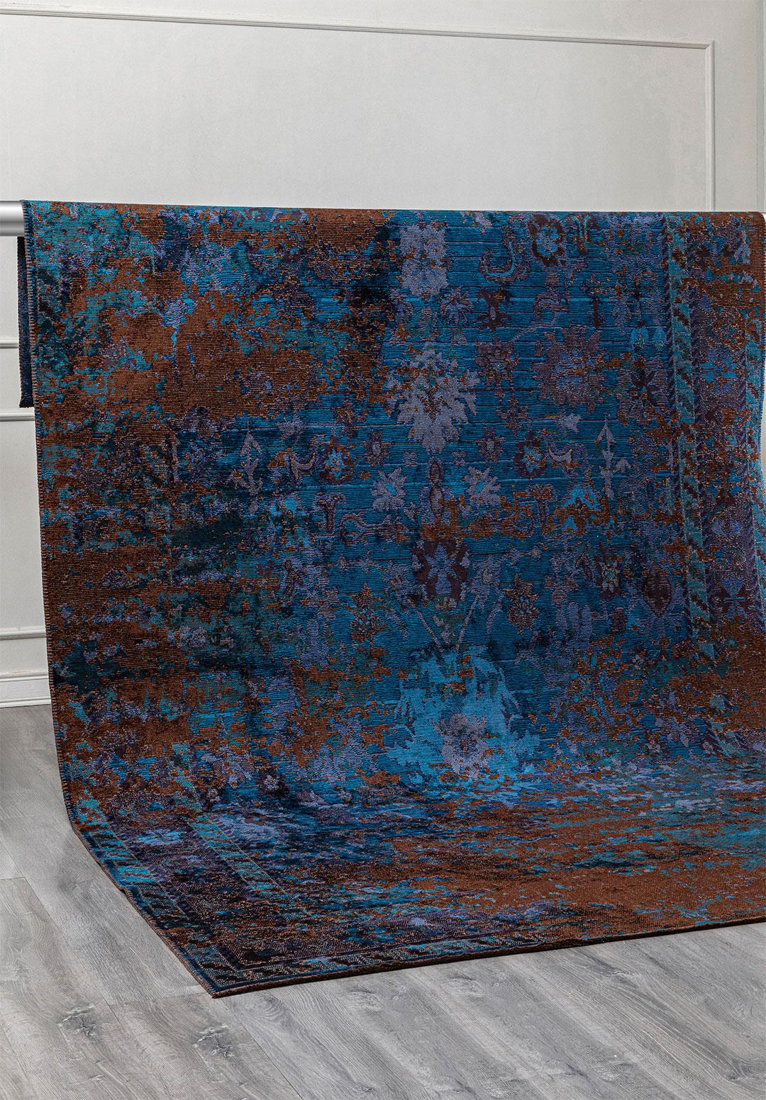 SPLENDOR ERA DARK BROWN - CYAN - DARK NAVY - NAVY BLUE RUG