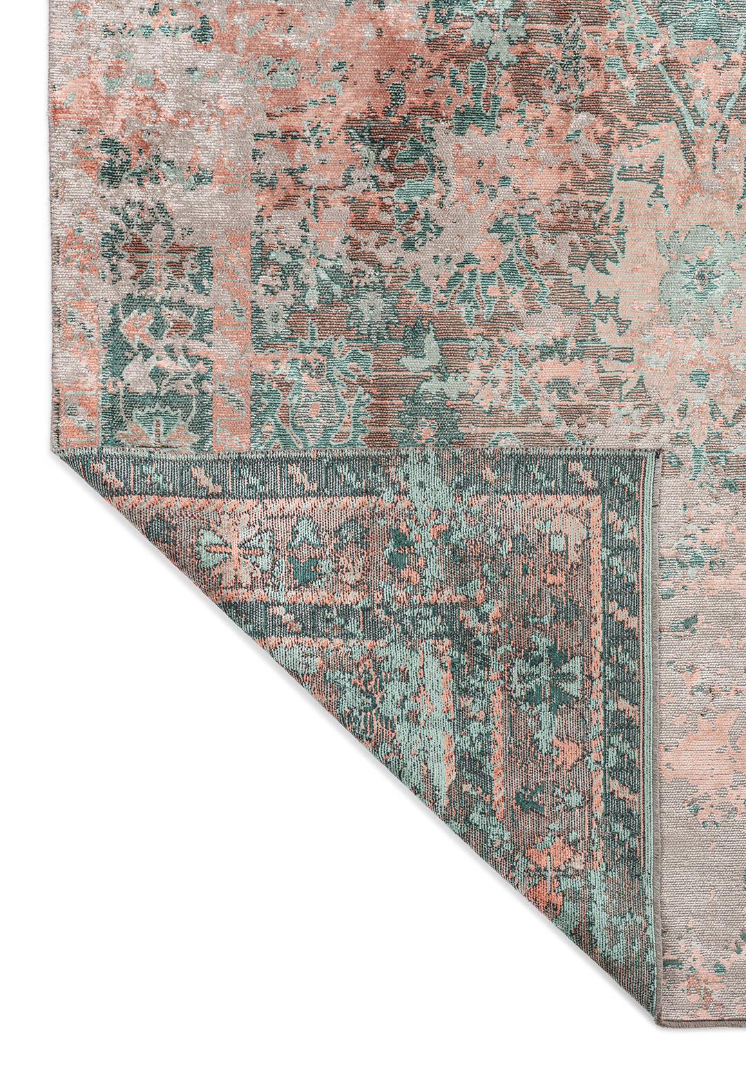SPLENDOR ERA STONE - LIGHT CORAL - DARK GREEN - RIVER GREEN RUG