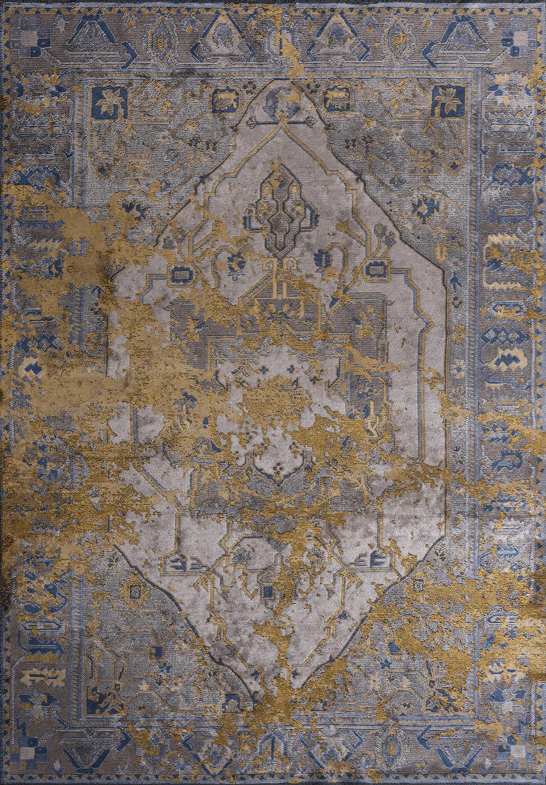 MONARCH ERA MUSTARD - DARK GREY - LIGHT GREY - NAVY BLUE RUG