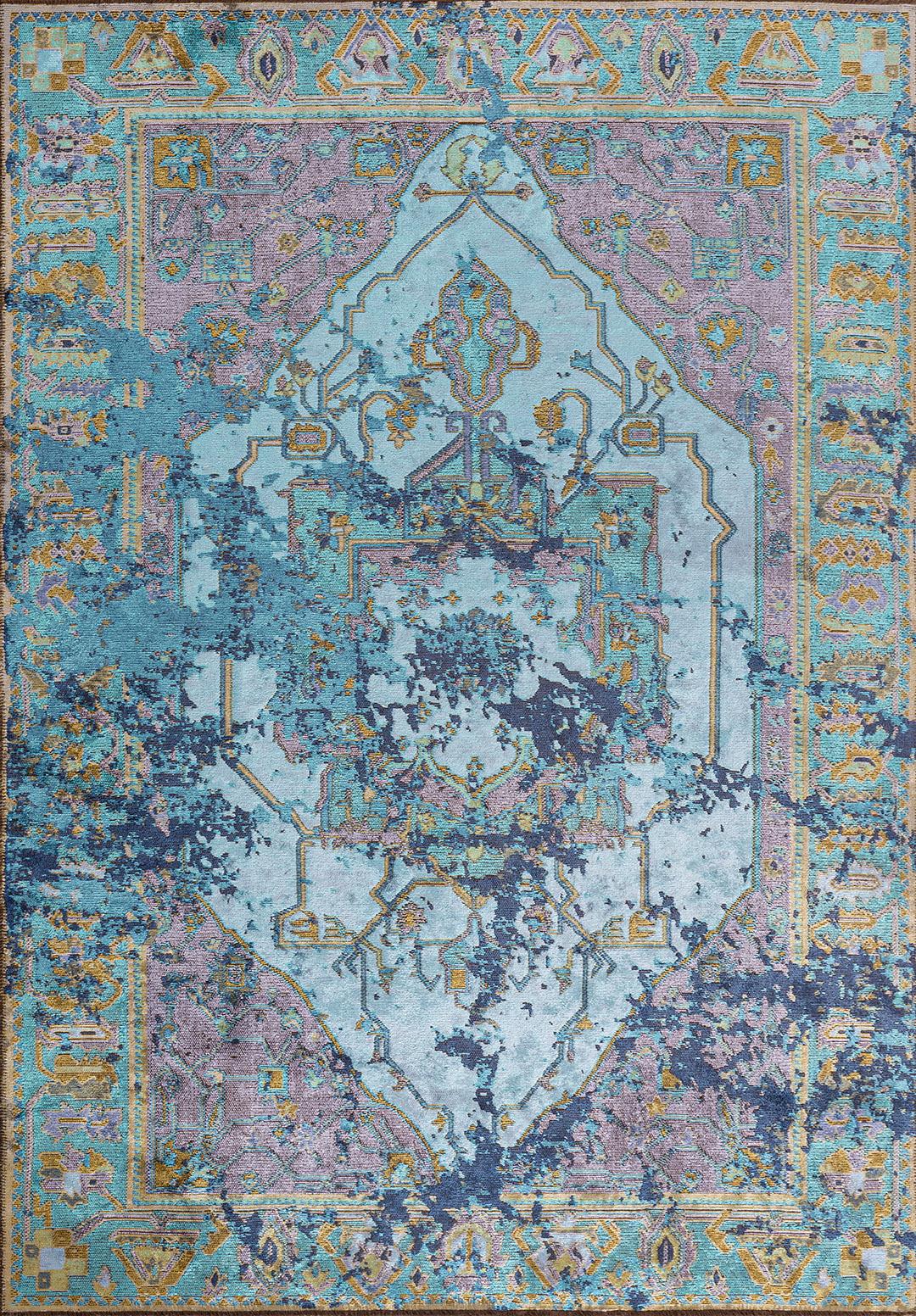 MONARCH ERA NAVY BLUE - TURQUOISE - LILAC - KIWI RUG