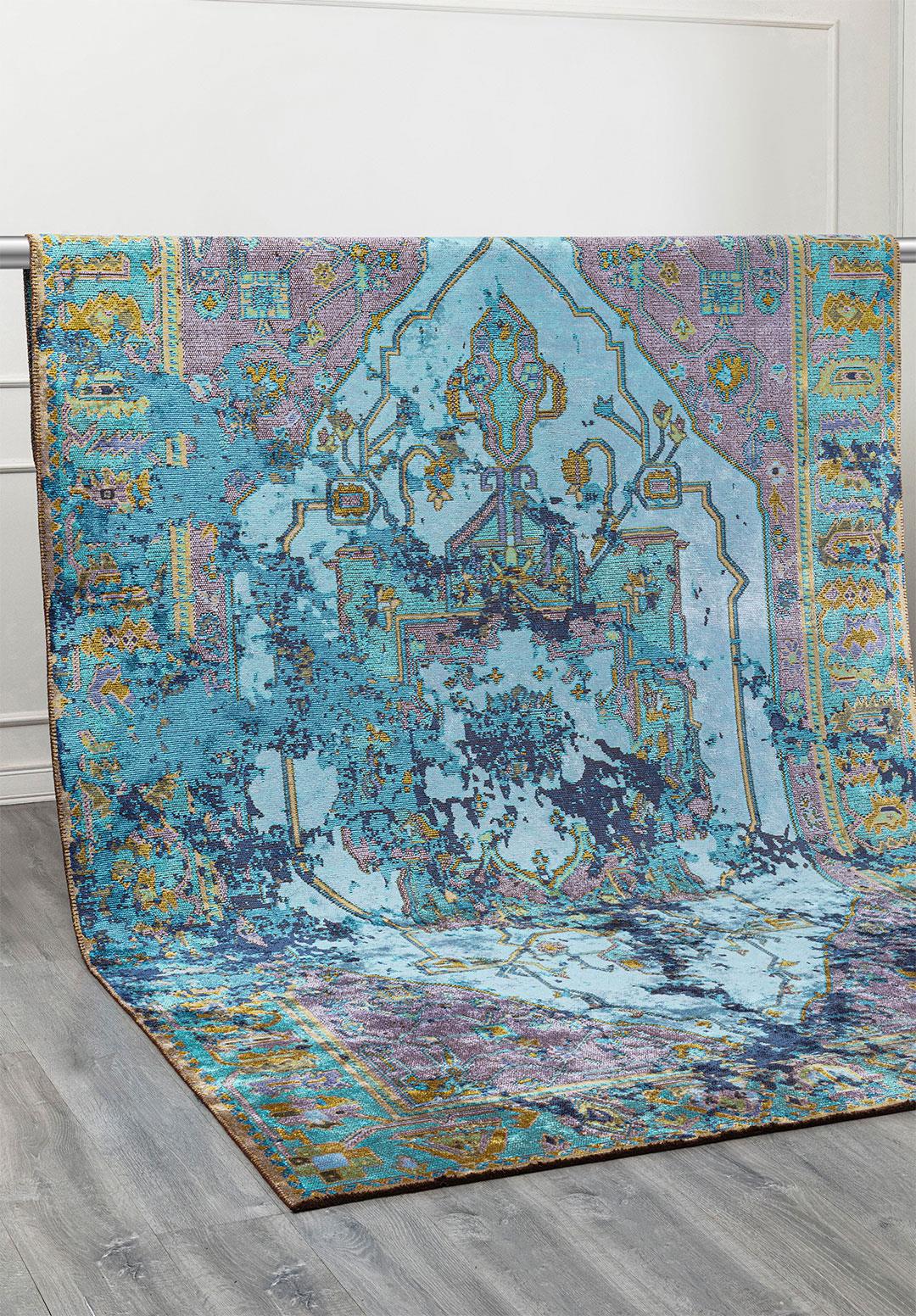 MONARCH ERA NAVY BLUE - TURQUOISE - LILAC - KIWI RUG