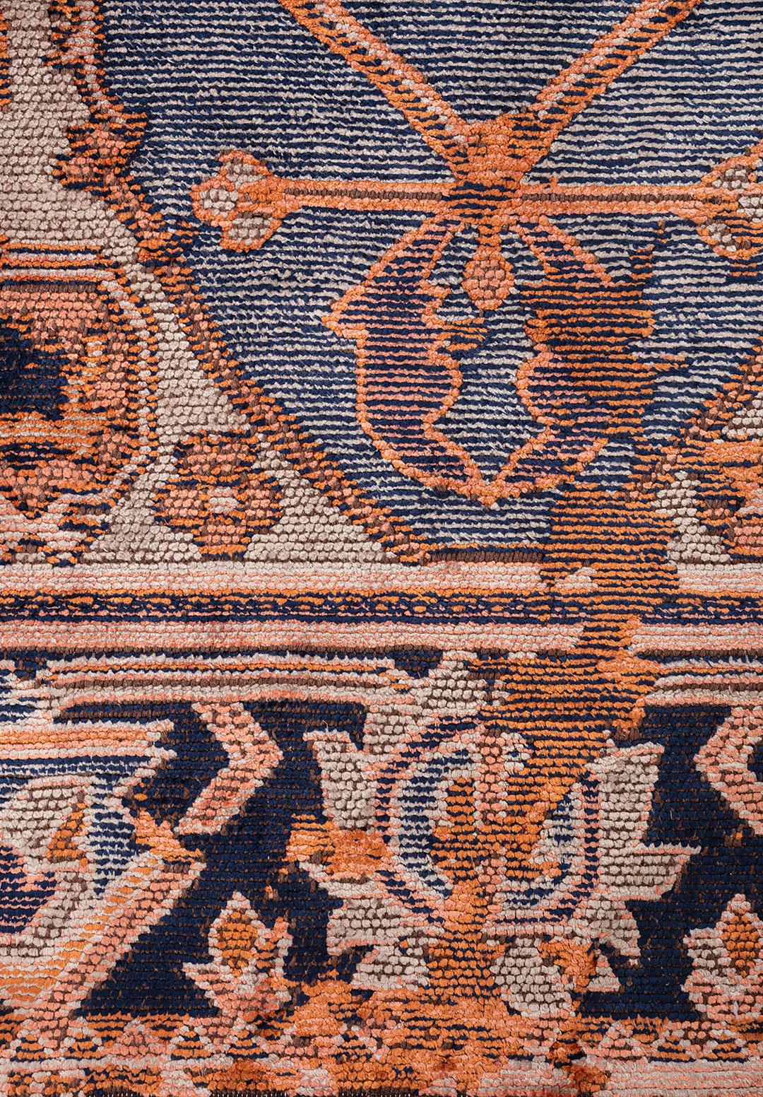 MONARCH ERA TERRA - DARK NAVY - ICE BLUE - LIGHT CORAL RUG