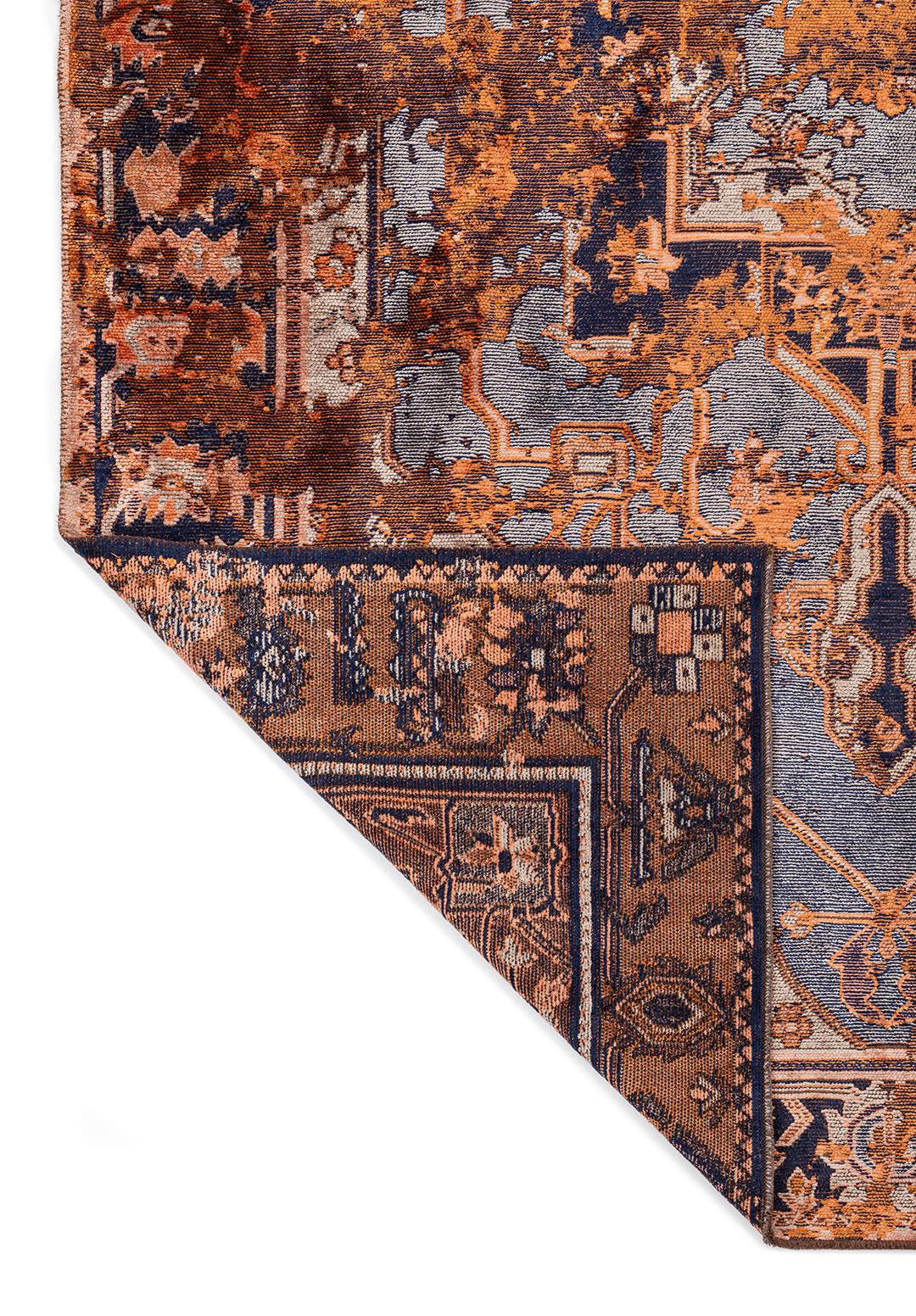 MONARCH ERA TERRA - DARK NAVY - ICE BLUE - LIGHT CORAL RUG