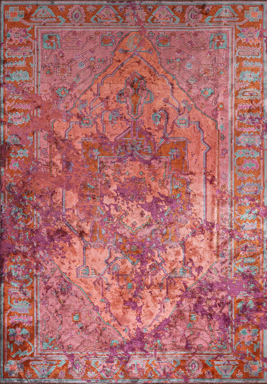 MONARCH ERA PURPLE - RUST - PINK - TURQUOISE RUG