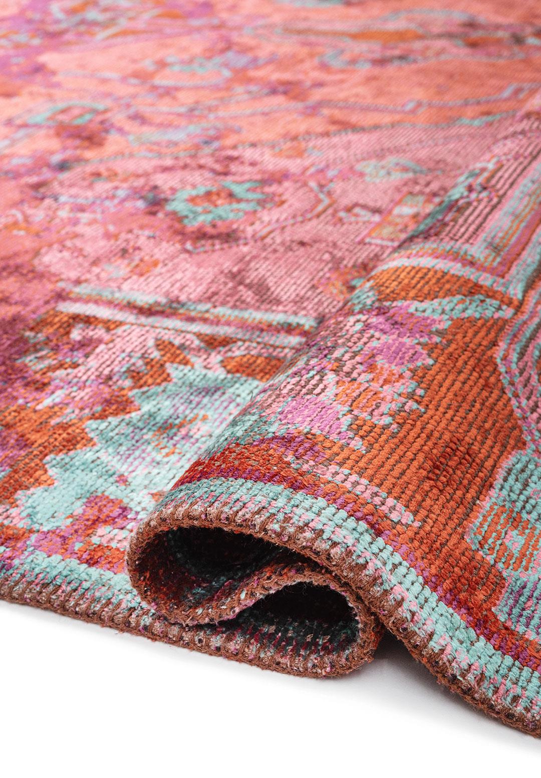 MONARCH ERA PURPLE - RUST - PINK - TURQUOISE RUG