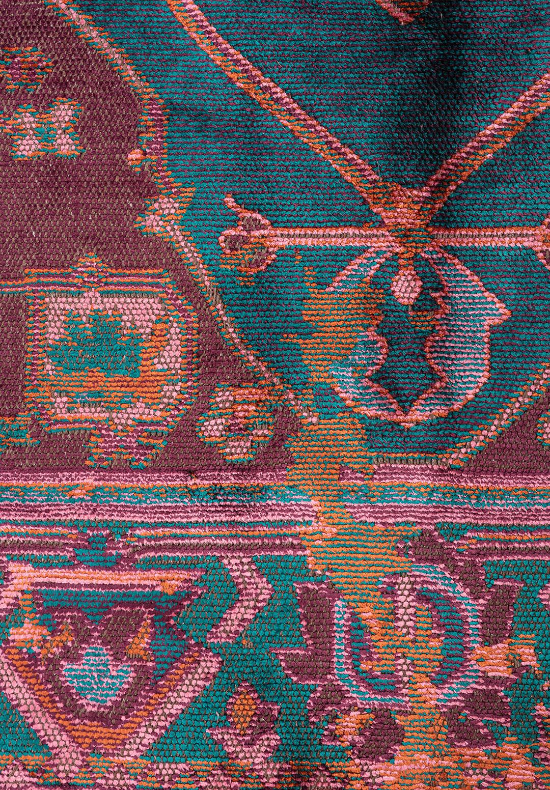 MONARCH ERA RUST - DARK TURQUOISE - DARK DAMSON - PINK RUG