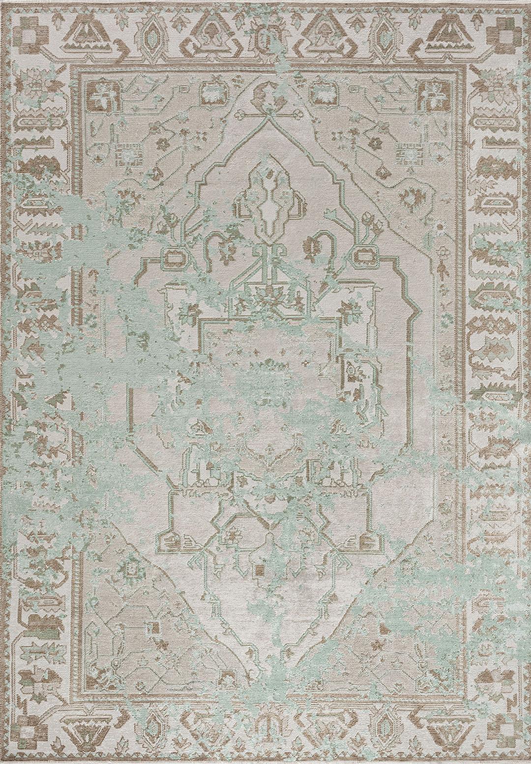 MONARCH ERA RIVER GREEN - ECRU - STONE - MINK RUG