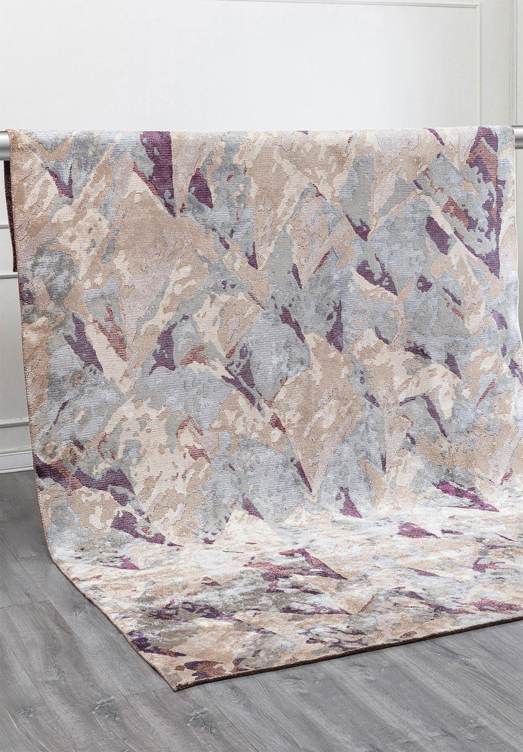 UTOPIA BONE - BEIGE - BLUE - DARK DAMSON RUG