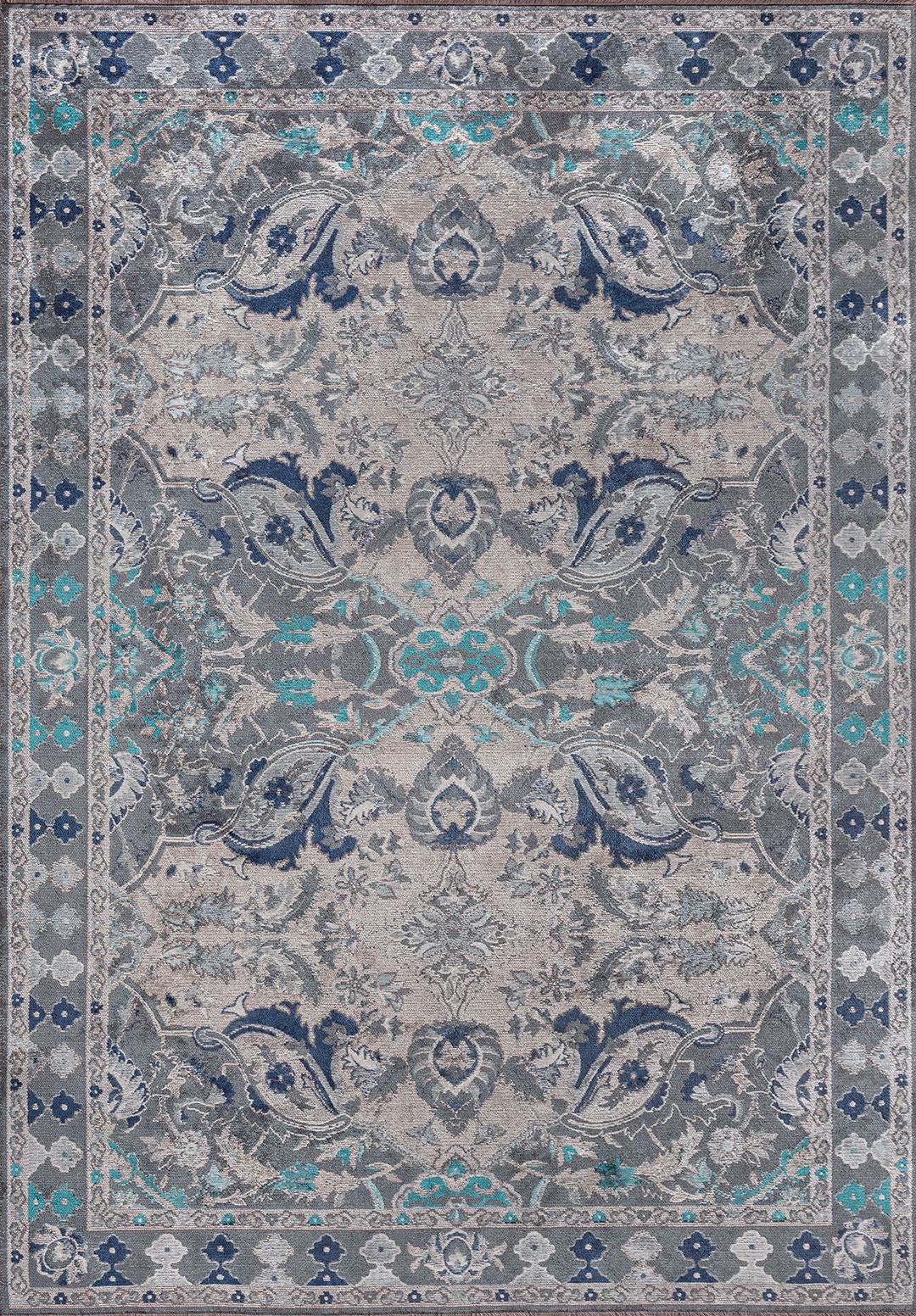 FORTRESS BLUE - NAVY BLUE - BONE - LIGHT CREAM - TURQUOISE - ICE BLUE RUG