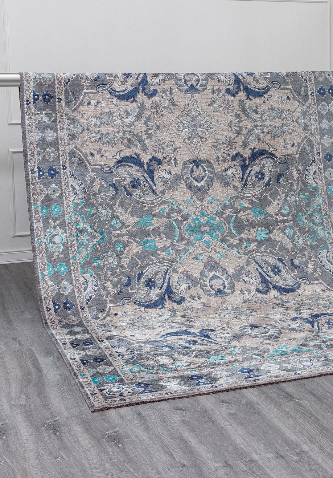 FORTRESS BLUE - NAVY BLUE - BONE - LIGHT CREAM - TURQUOISE - ICE BLUE RUG