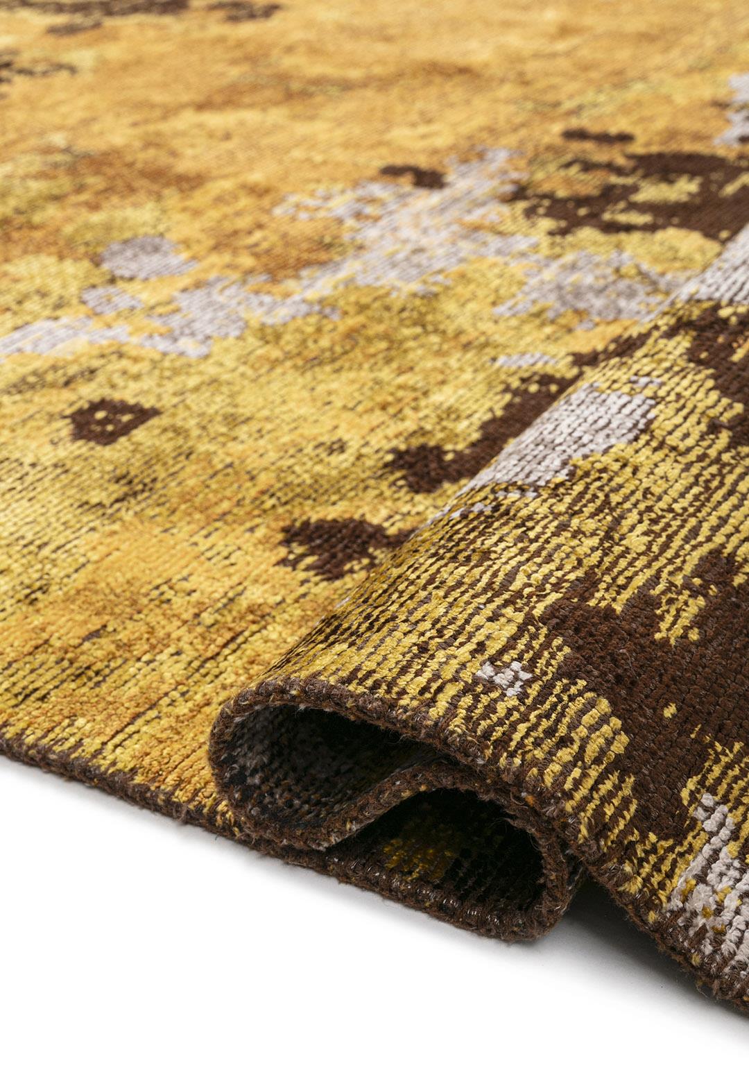 QUASAR MUSTARD - LIGHT GREY - DARK BROWN - YELLOW RUG