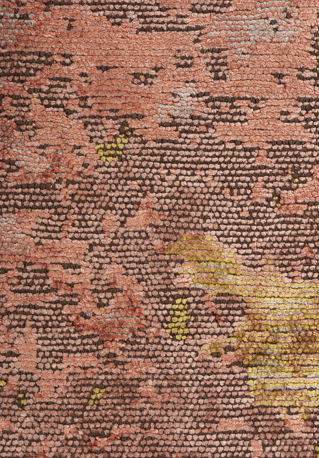 SERENITY STONE - CORAL - LIGHT CORAL - YELLOW - RIVER GREEN - DARK MINK RUG