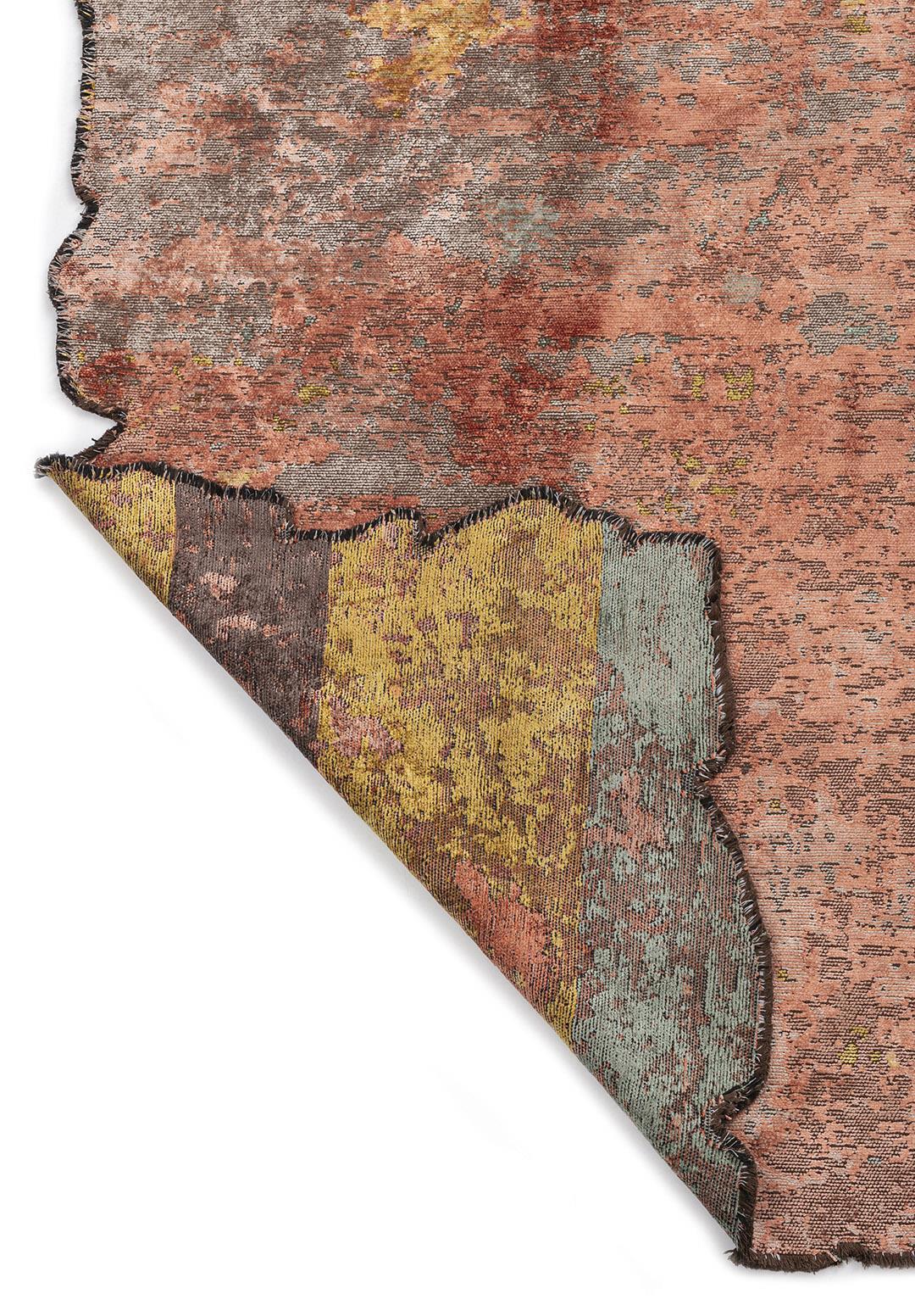 SERENITY STONE - CORAL - LIGHT CORAL - YELLOW - RIVER GREEN - DARK MINK RUG