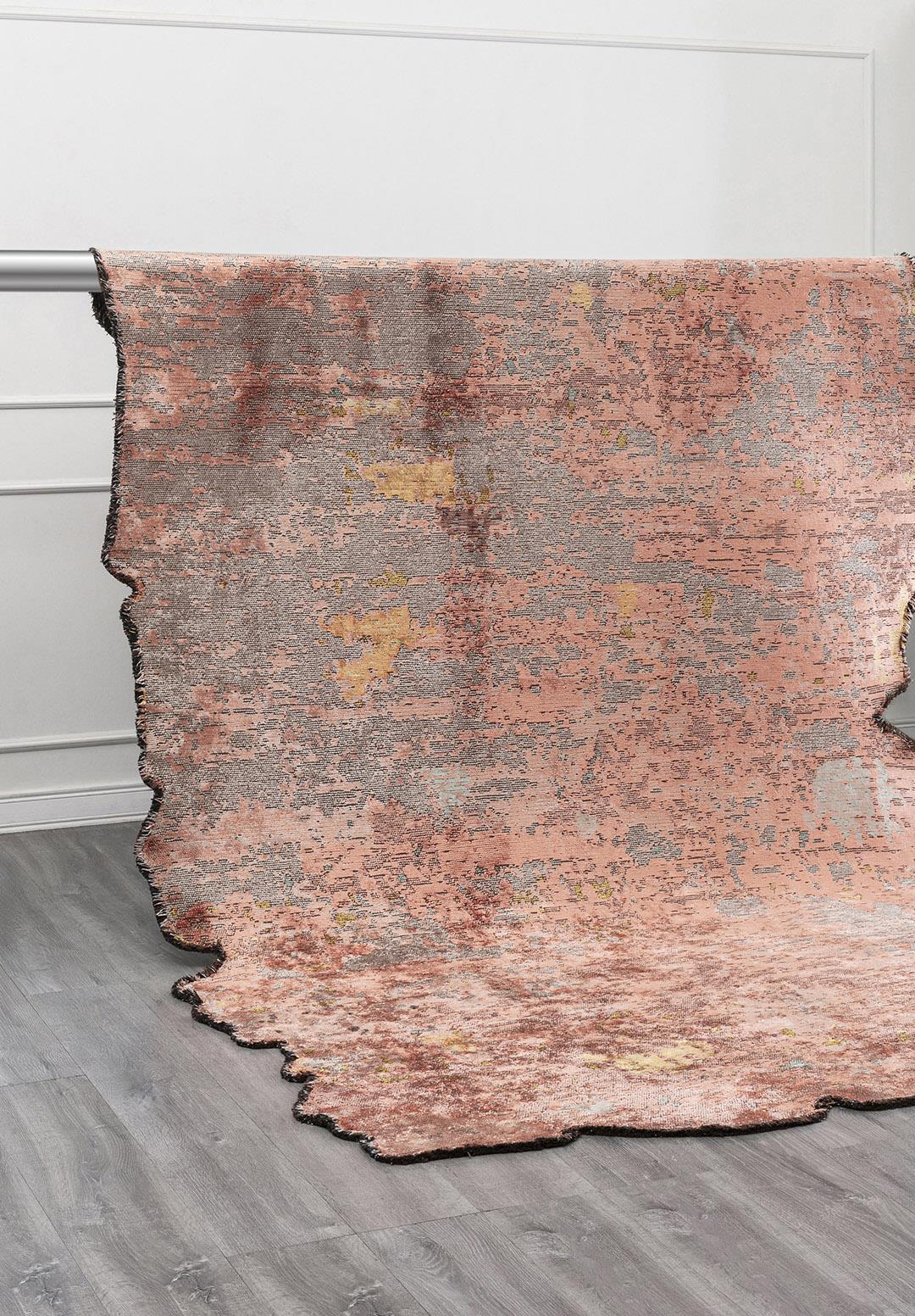 SERENITY STONE - CORAL - LIGHT CORAL - YELLOW - RIVER GREEN - DARK MINK RUG