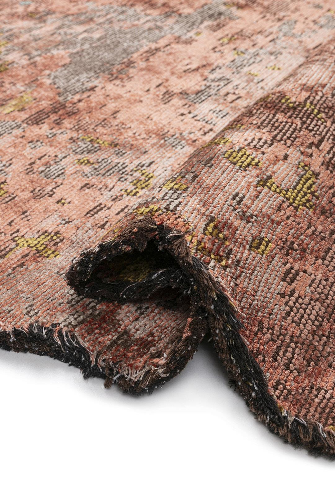 SERENITY STONE - CORAL - LIGHT CORAL - YELLOW - RIVER GREEN - DARK MINK RUG