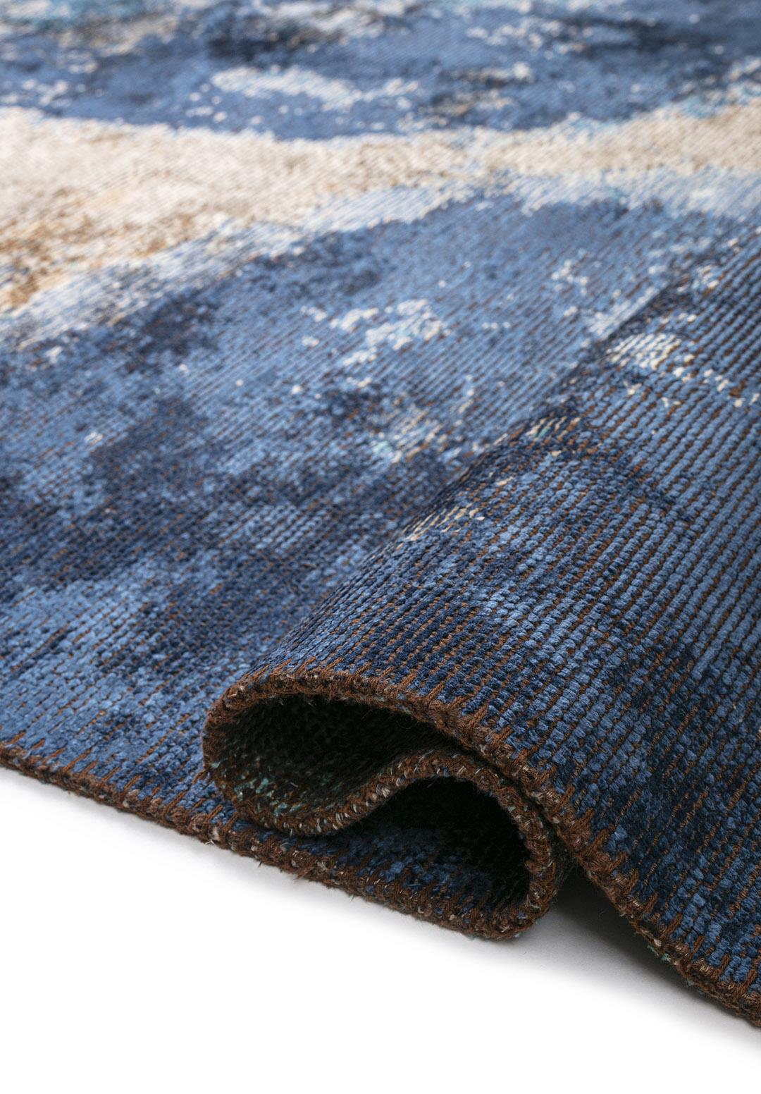 MIST CREAM - TURQUOISE - CACAO - NAVY BLUE RUG