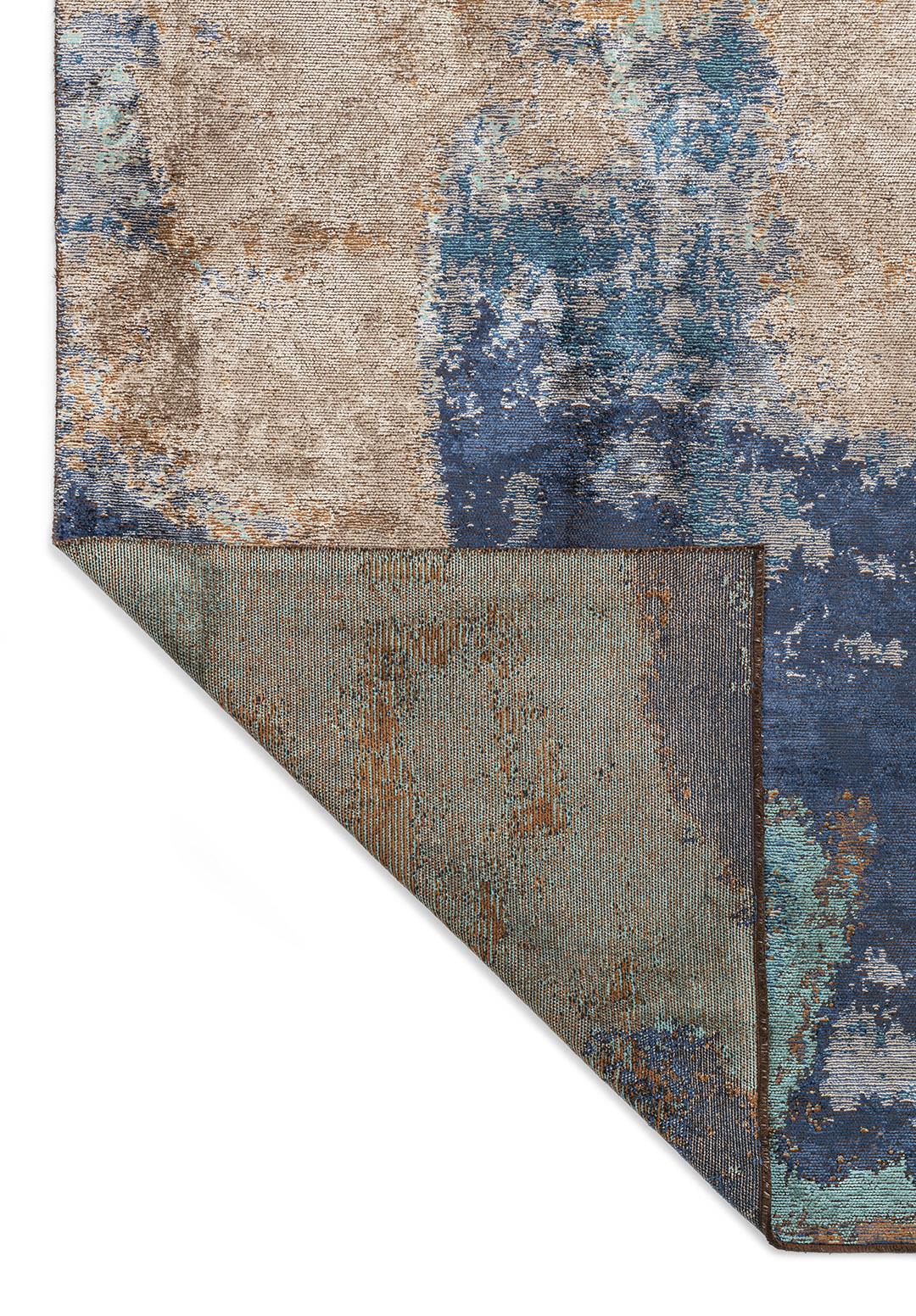 MIST CREAM - TURQUOISE - CACAO - NAVY BLUE RUG