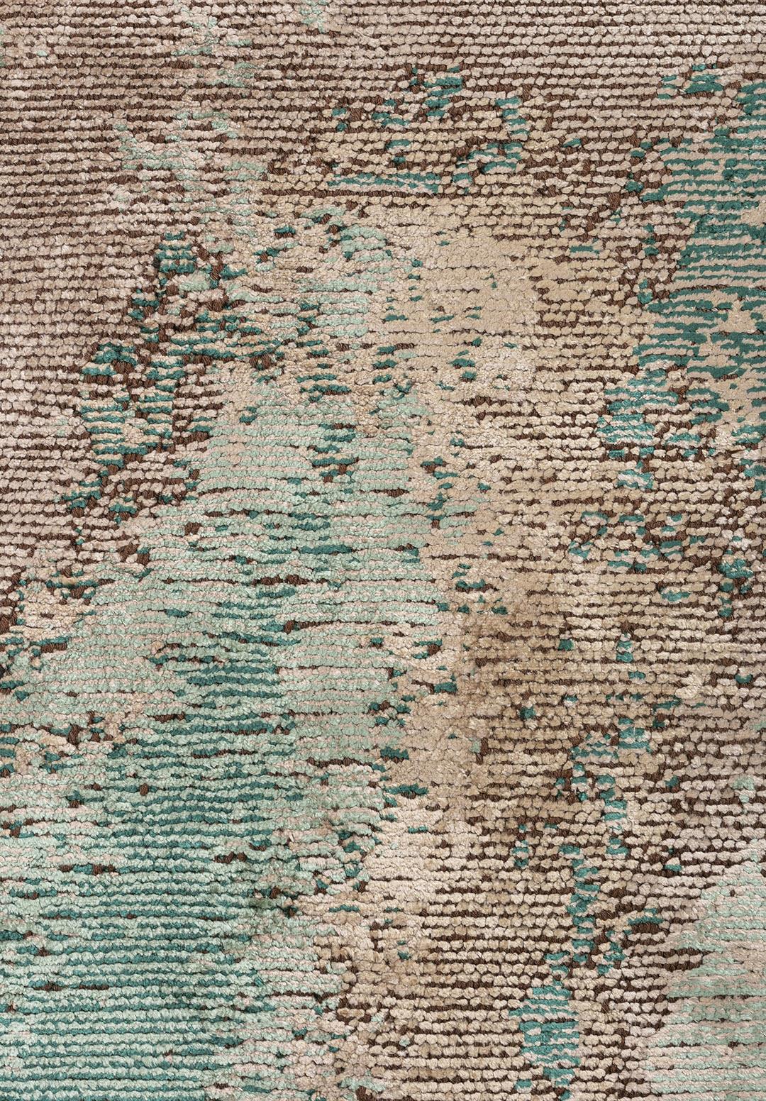 MIST RIVER GREEN - BEIGE - DARK GREEN - STONE RUG