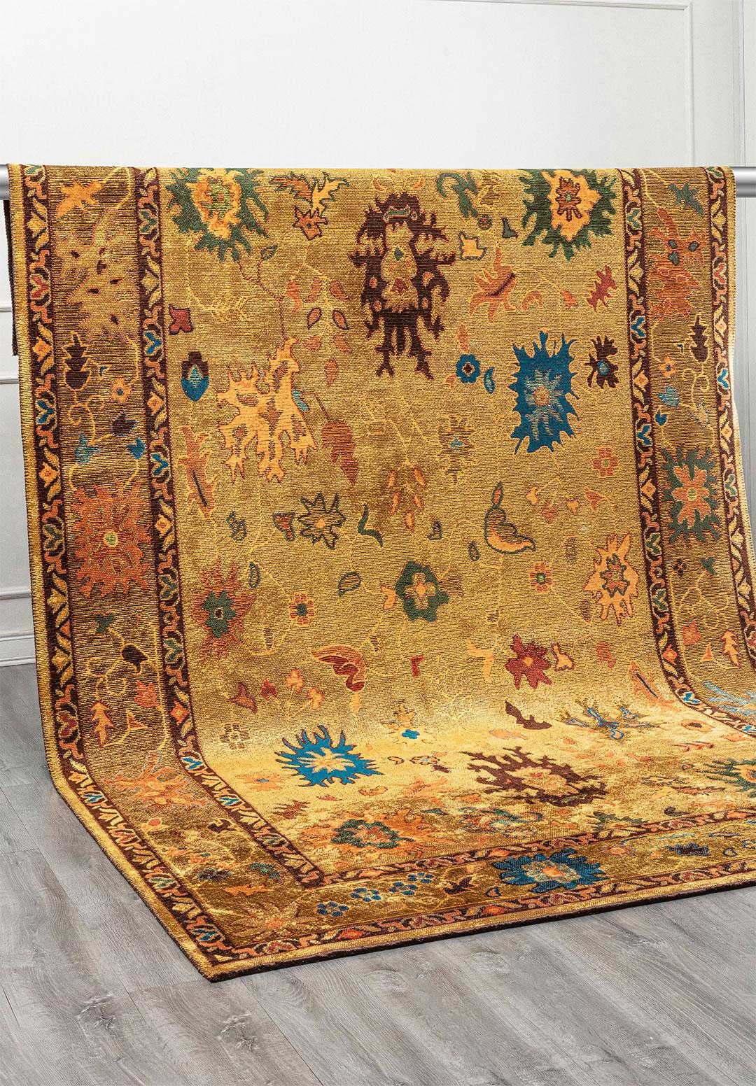 VIVIENNE YELLOW - DARK BROWN - CYAN - ORANGE - FOREST GREEN - RUST RUG