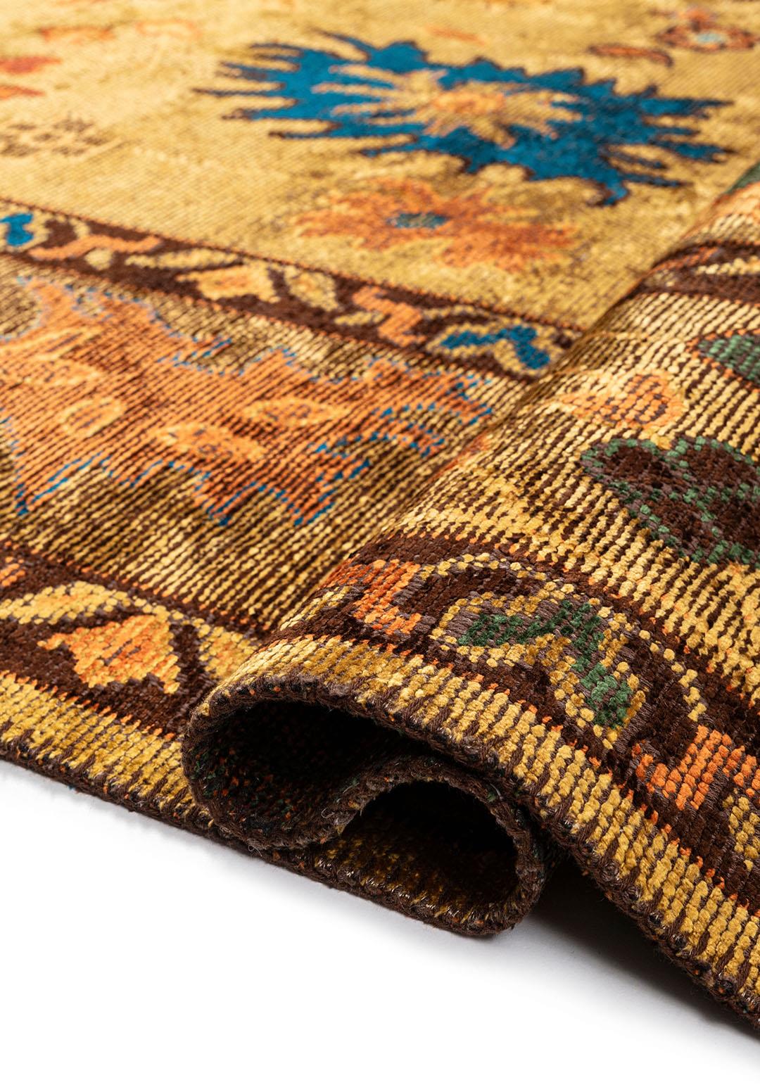 VIVIENNE YELLOW - DARK BROWN - CYAN - ORANGE - FOREST GREEN - RUST RUG