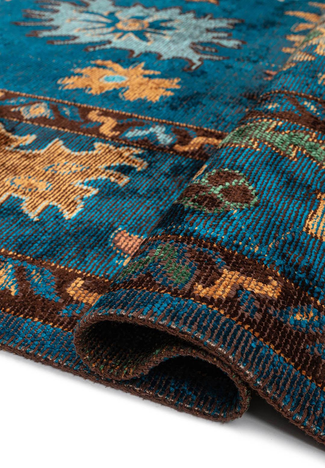 VIVIENNE CYAN - DARK BROWN - TURQUOISE - MUSTARD - GRASS GREEN - TERRA RUG
