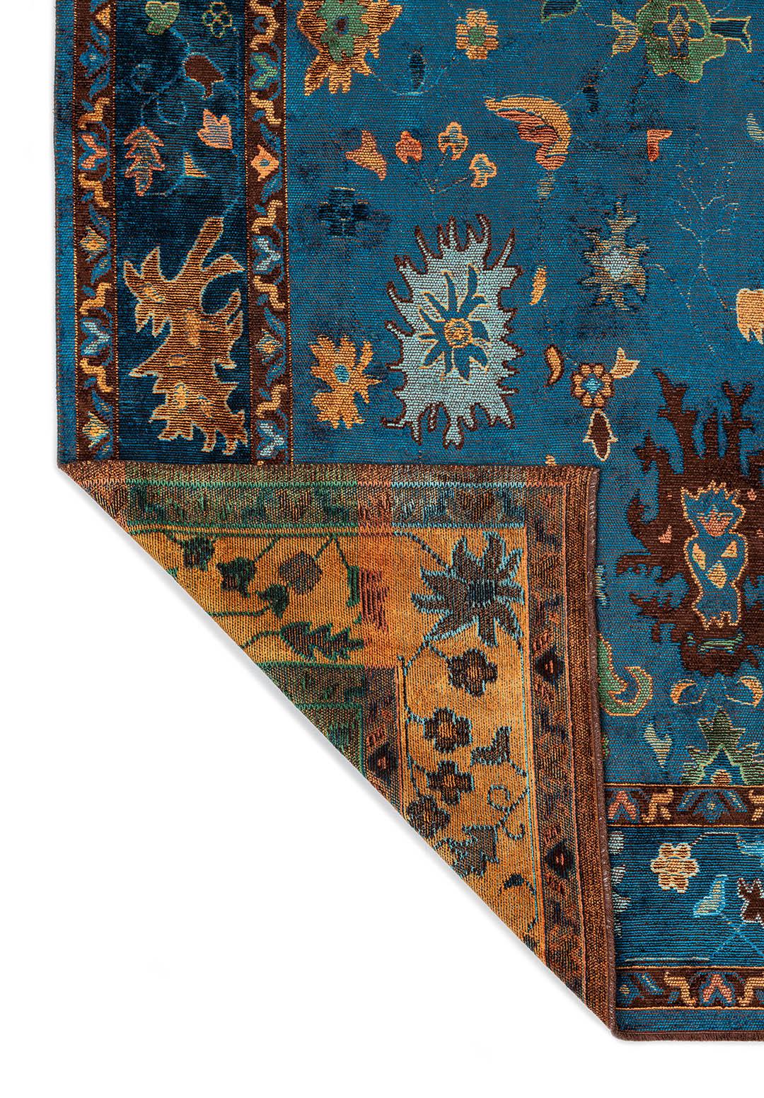 VIVIENNE CYAN - DARK BROWN - TURQUOISE - MUSTARD - GRASS GREEN - TERRA RUG