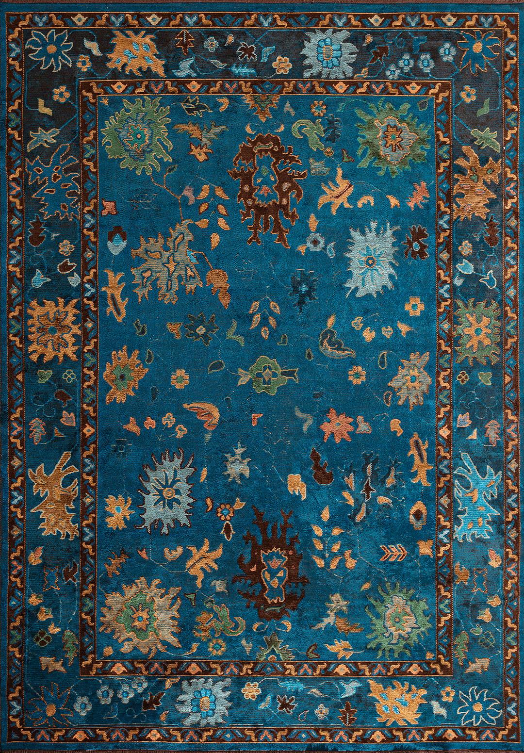 VIVIENNE CYAN - DARK BROWN - TURQUOISE - MUSTARD - GRASS GREEN - TERRA RUG
