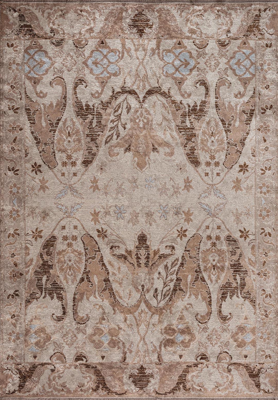 BARON MOCHA - NOUGAT - DARK BROWN - CREAM - ICE BLUE RUG