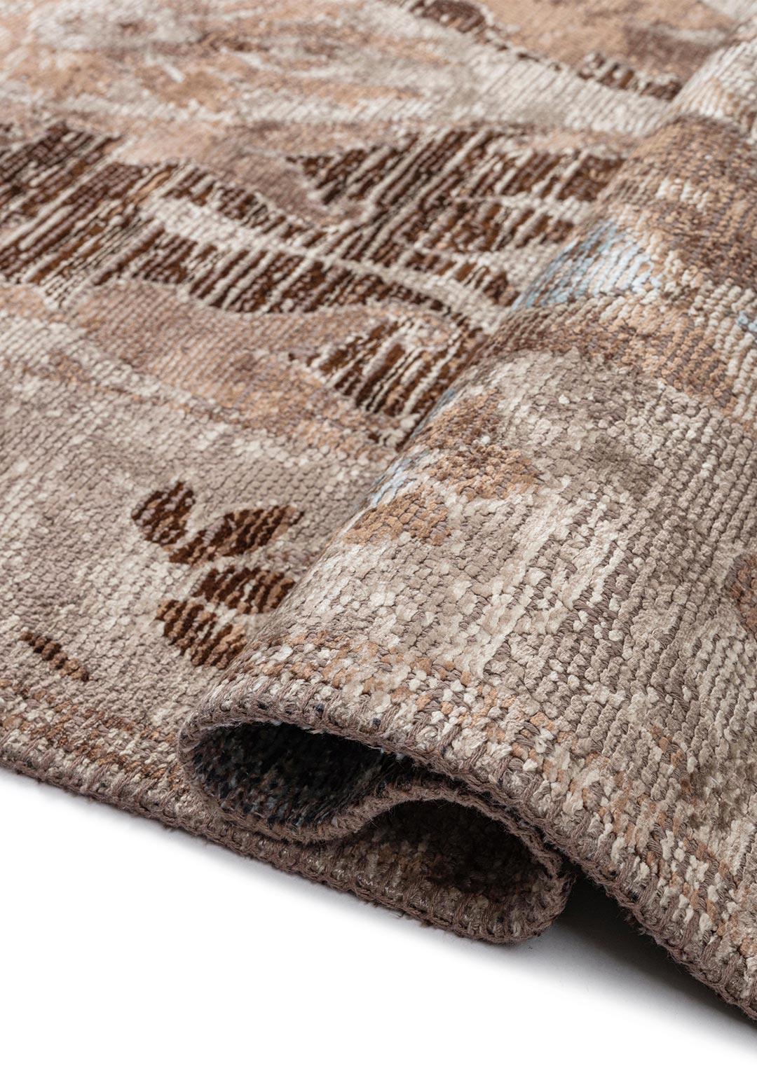 BARON MOCHA - NOUGAT - DARK BROWN - CREAM - ICE BLUE RUG